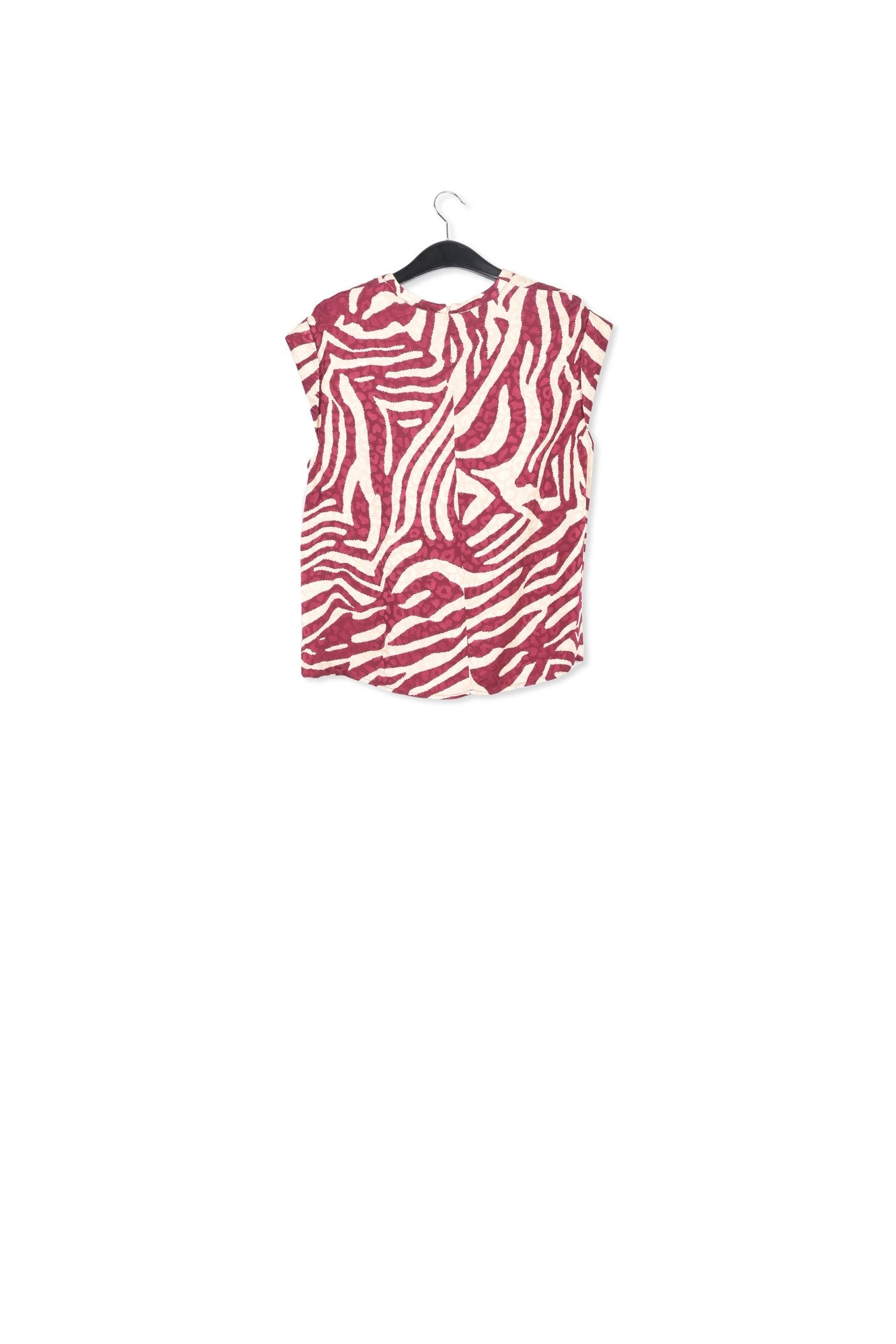 Burgundy and ecru zebra-print top RE—SSENTIEL | Essentiel second hand