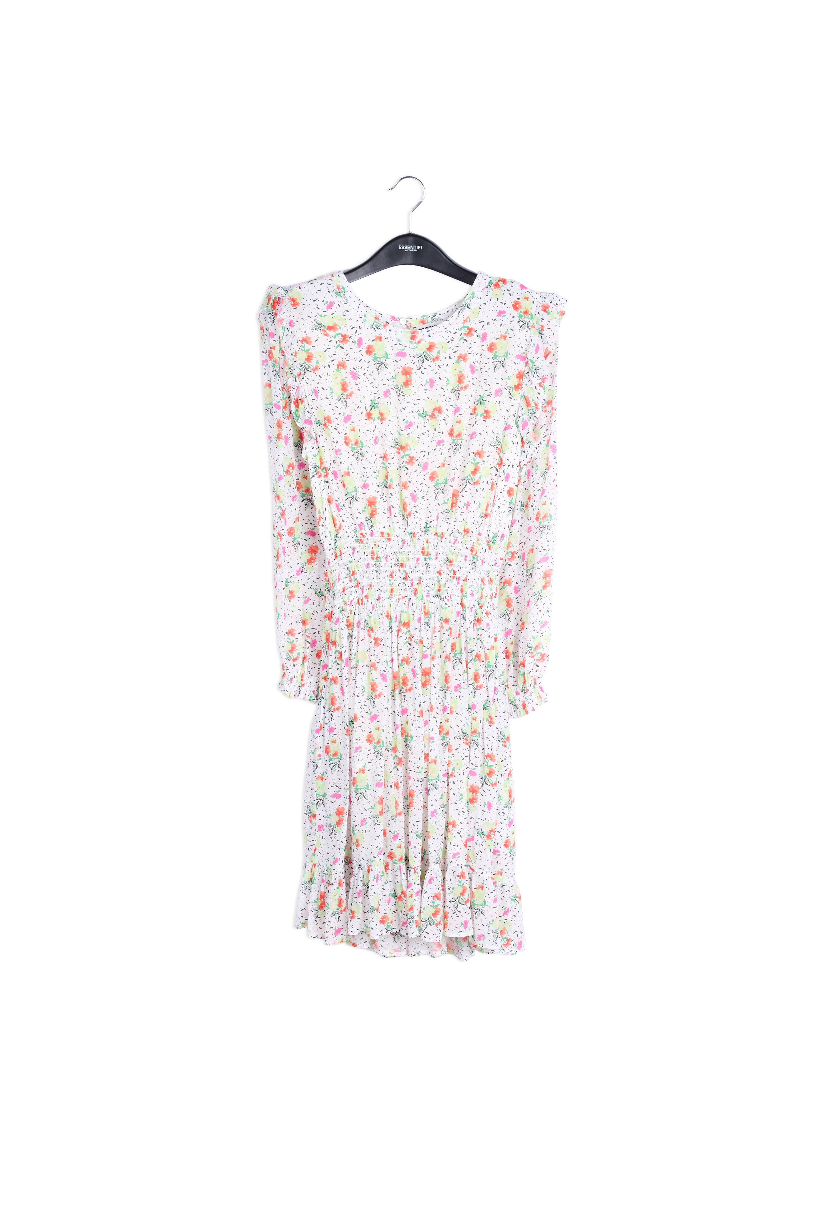 Off-white floral print midi dress RE—SSENTIEL | Essentiel second hand