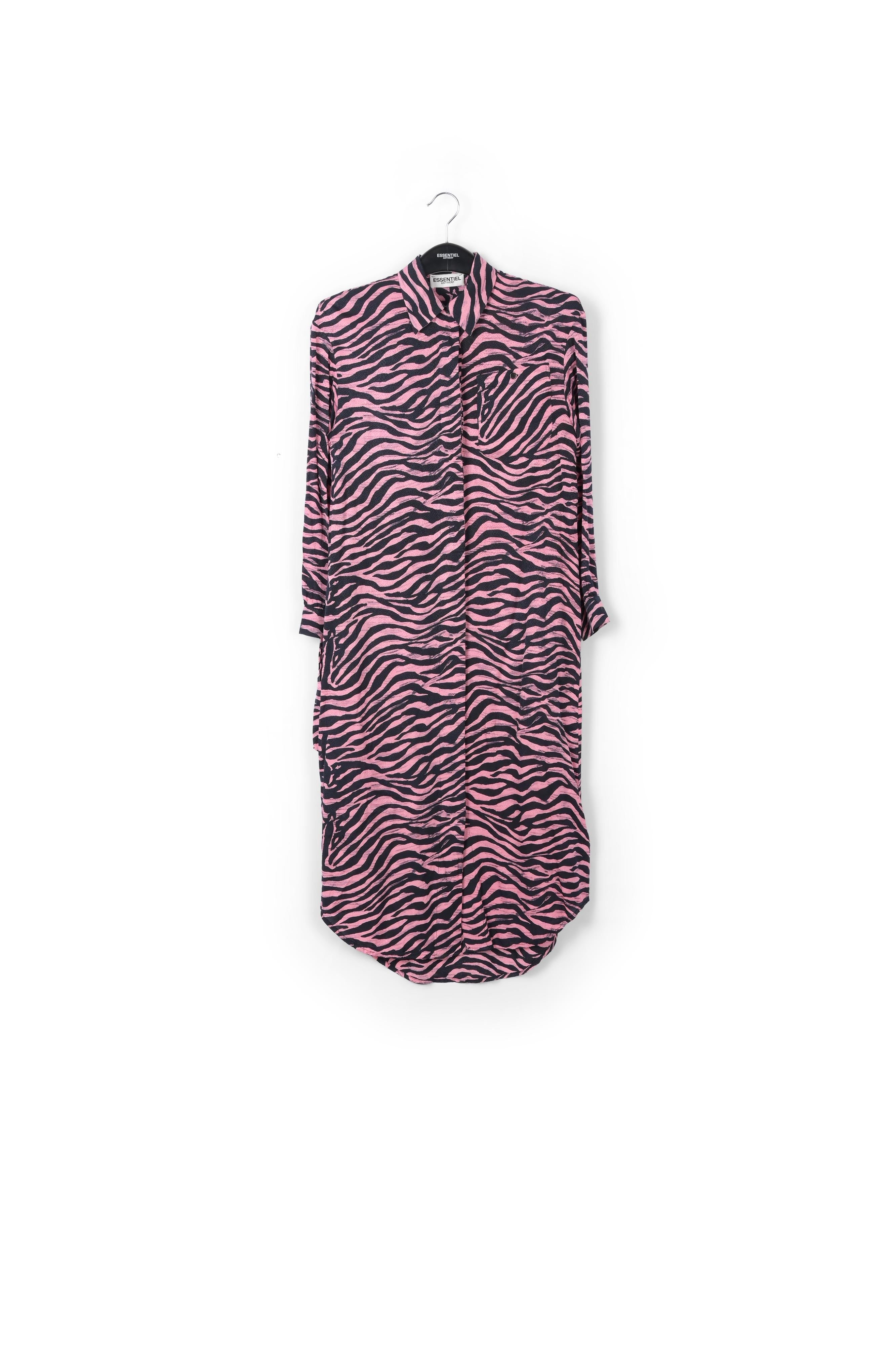 Robe chemise rose à imprimé zèbre RE—SSENTIEL | Essentiel second hand