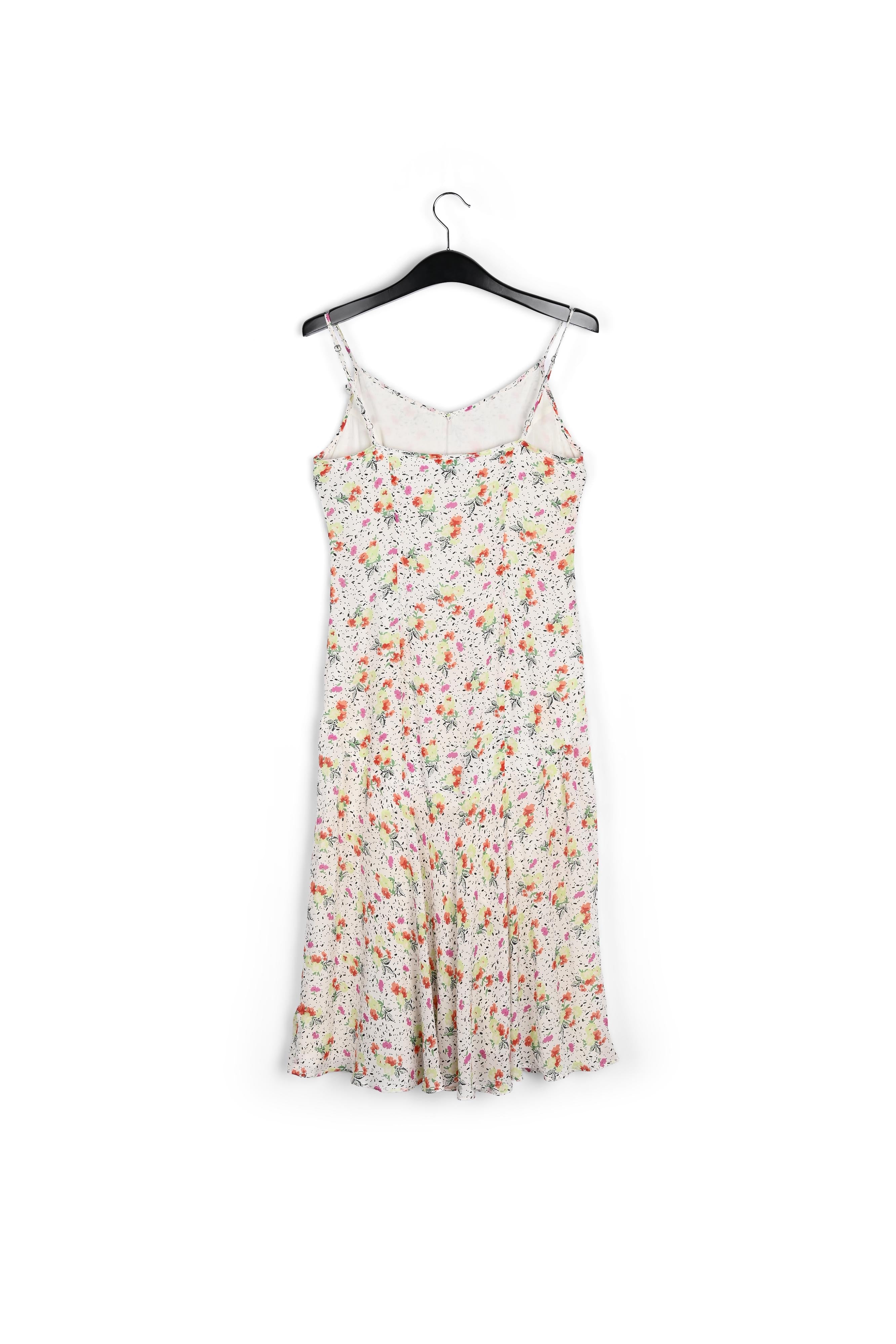 Robe midi blanc cassé à fleurs avec encolure v RE—SSENTIEL | Essentiel second hand