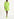 White and lime green floral print cotton knee-length shirt dress Faume - seconde main