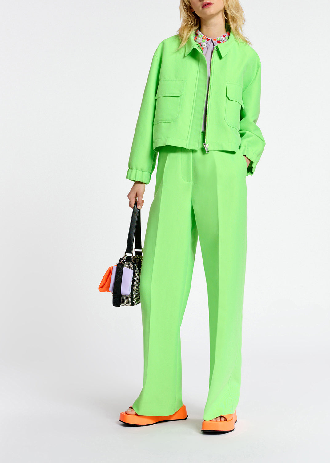 Top lilas à  manches courtes avec col à  strass RE—SSENTIEL | Essentiel second hand