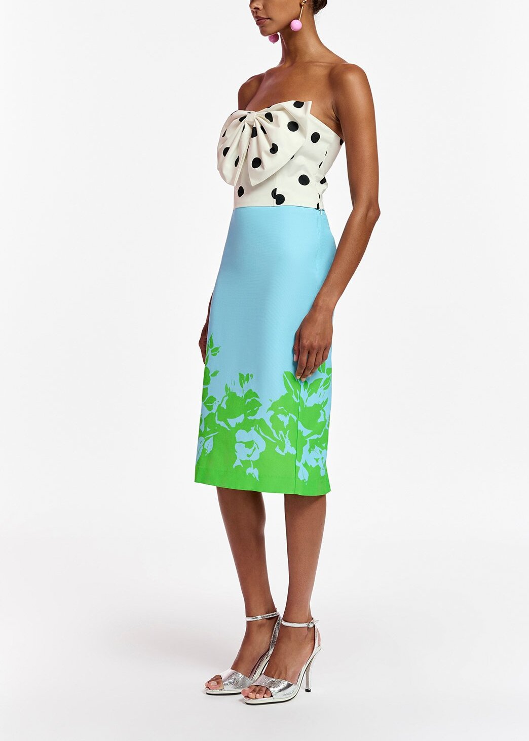 White and black polka-dot bustier top with bow RE—SSENTIEL | Essentiel second hand