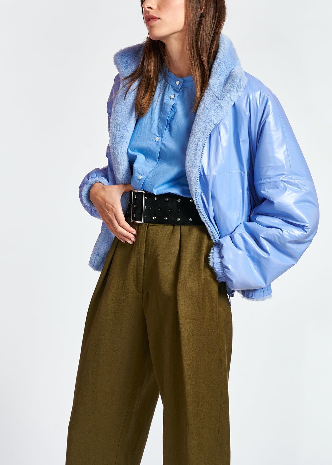 Blouson aviateur bleu clair réversible RE—SSENTIEL | Essentiel second hand