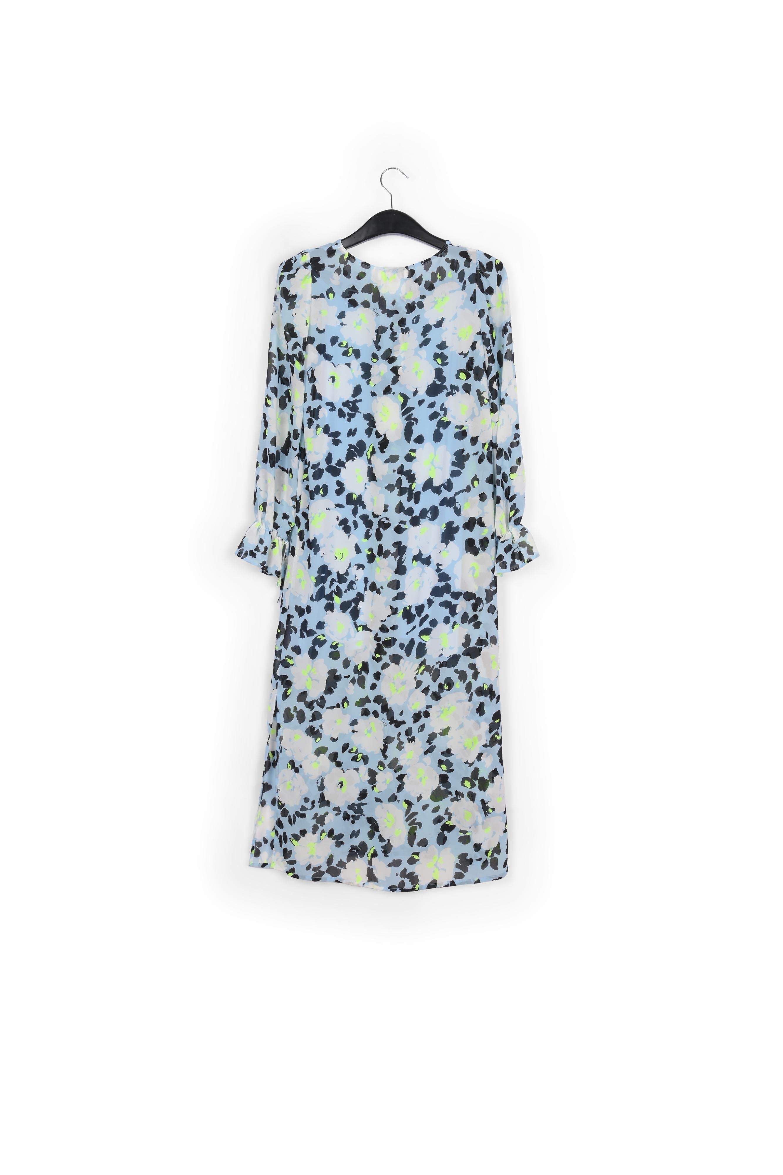 Light blue floral-print belted midi dress RE—SSENTIEL | Essentiel second hand