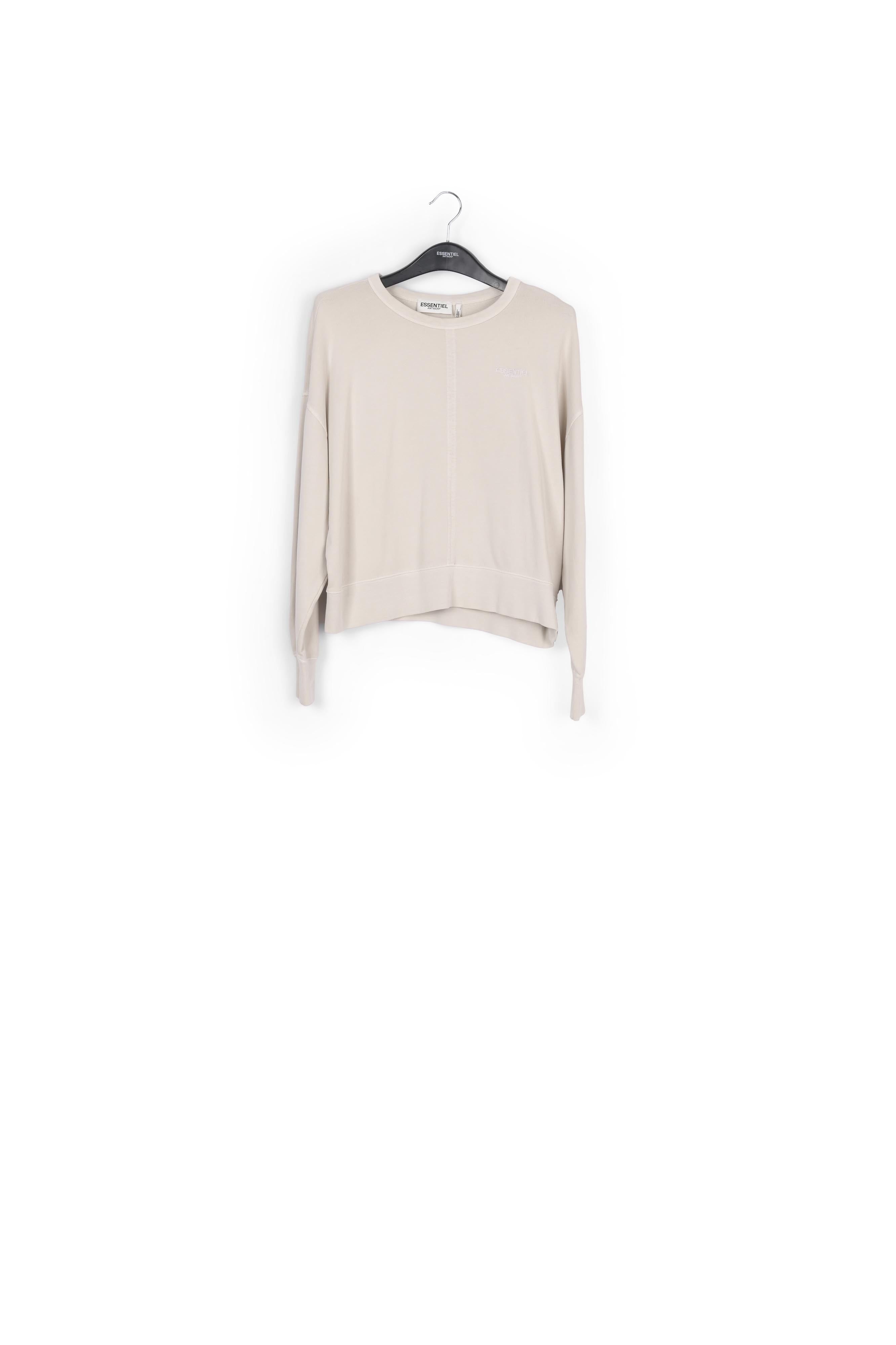 Off-white organic-cotton jersey sweatshirt RE—SSENTIEL | Essentiel second hand