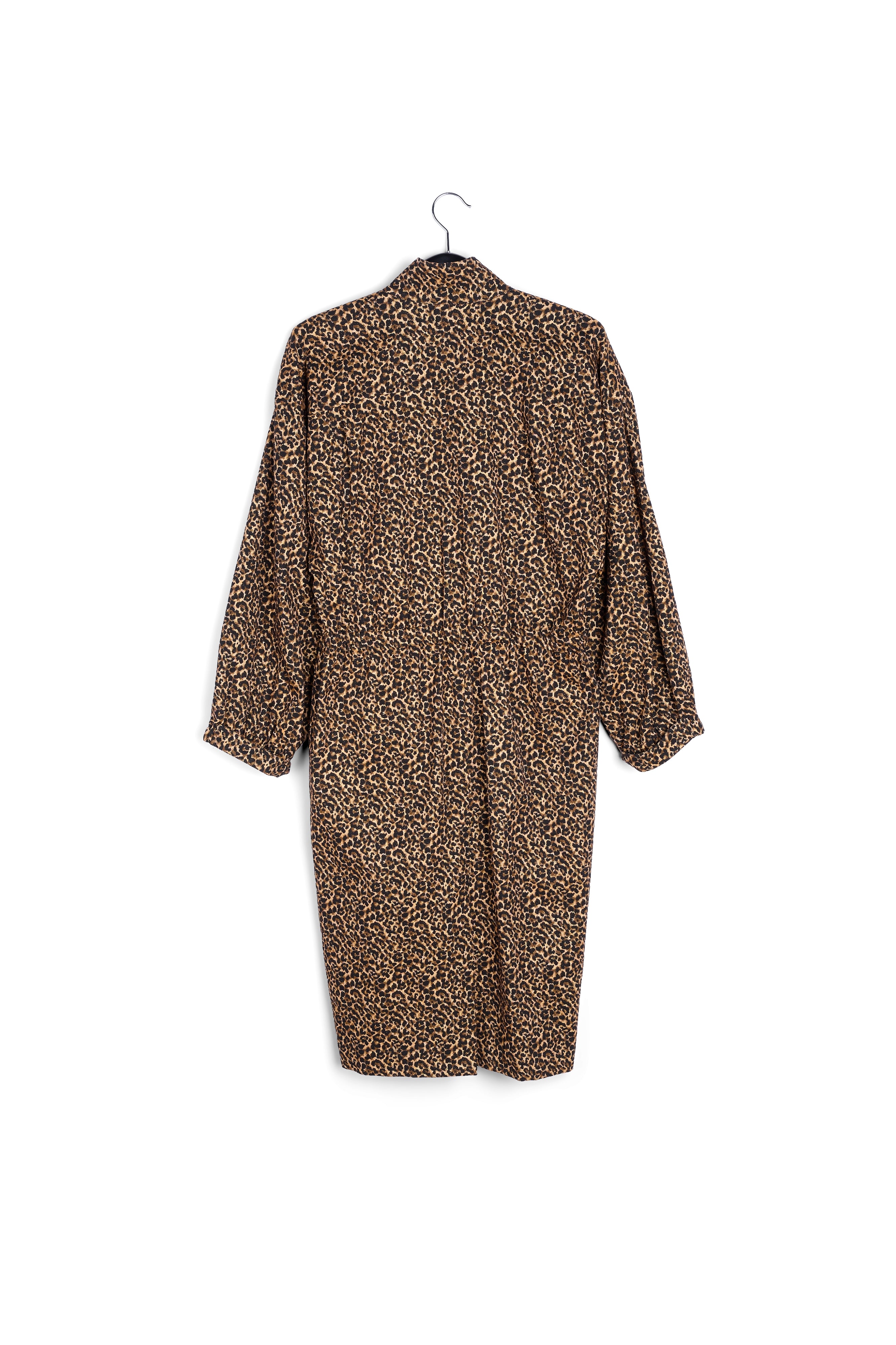 Jurk op knielengte in luipaardjacquard RE—SSENTIEL | Essentiel second hand