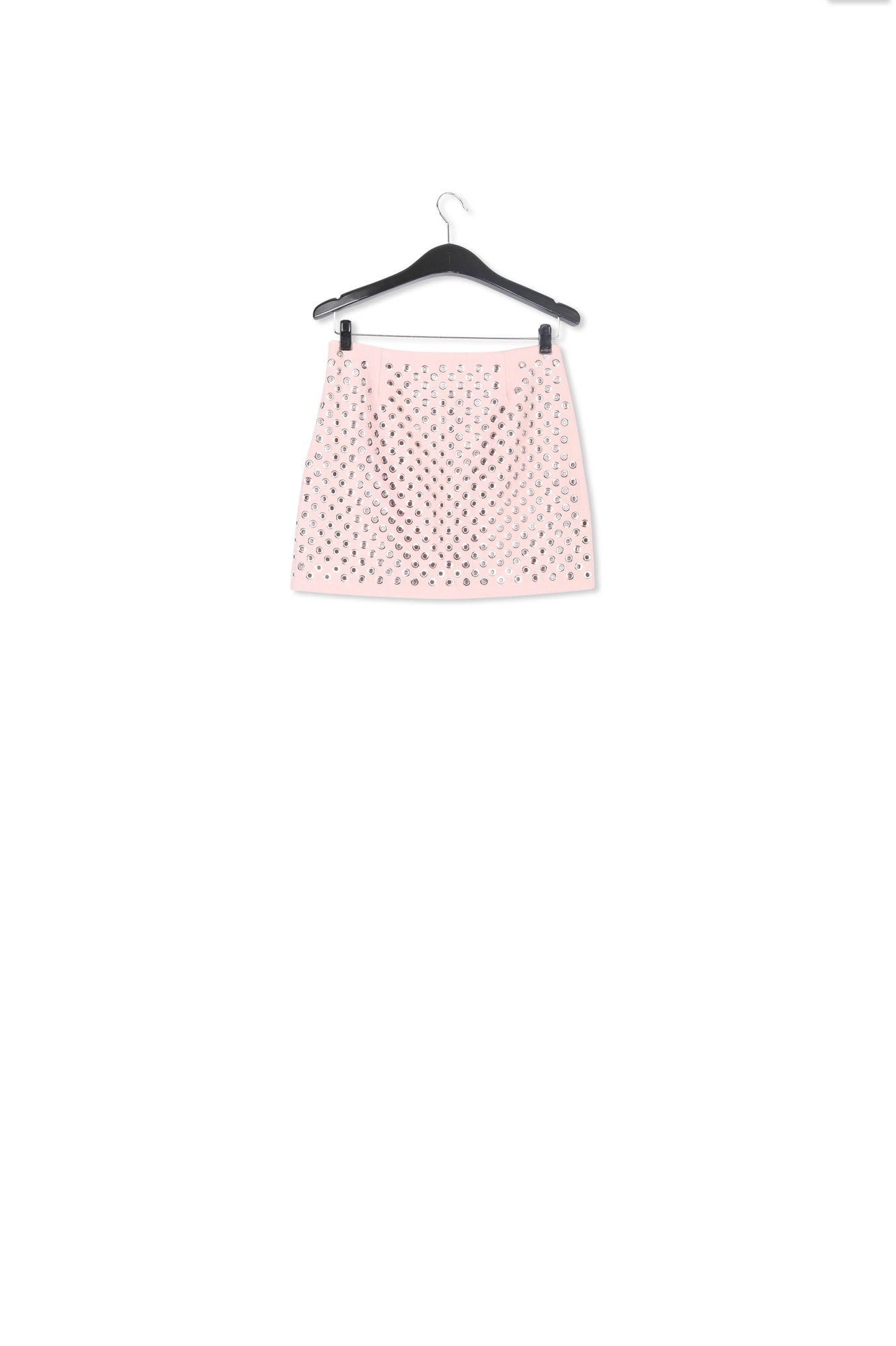 Light pink cotton canvas mini skirt with embellishments RE—SSENTIEL | Essentiel second hand