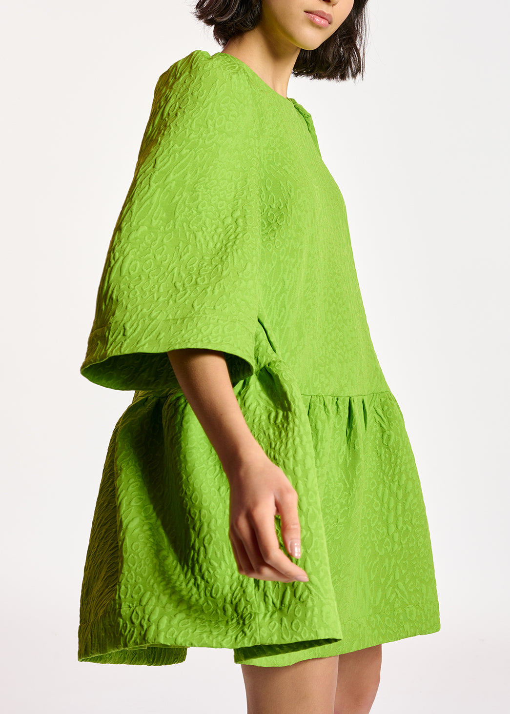 Green jacquard mini dress RE—SSENTIEL | Essentiel second hand