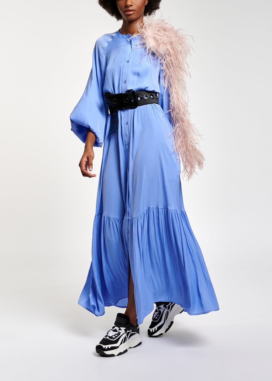 Robe maxi bleue à  manches longues RE—SSENTIEL | Essentiel second hand