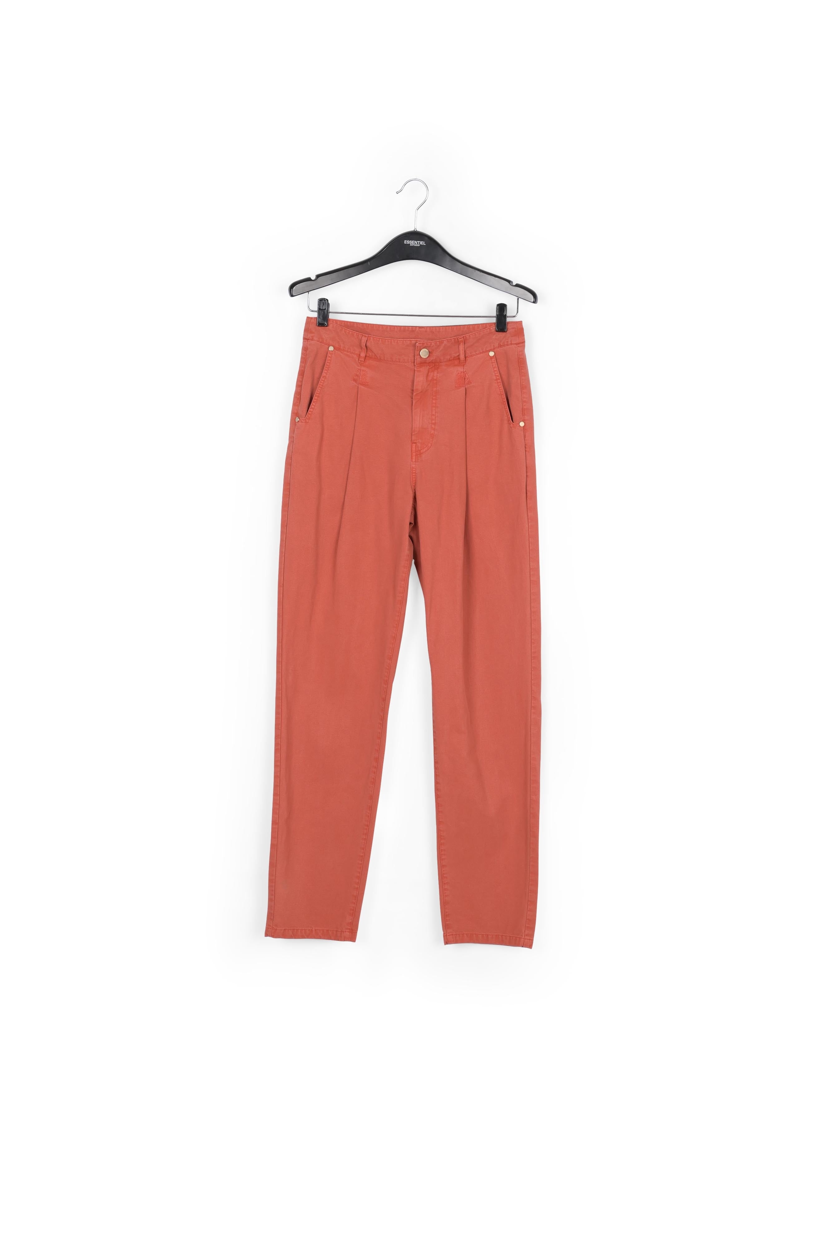 Jean fuselé orange foncé à taille haute RE—SSENTIEL | Essentiel second hand