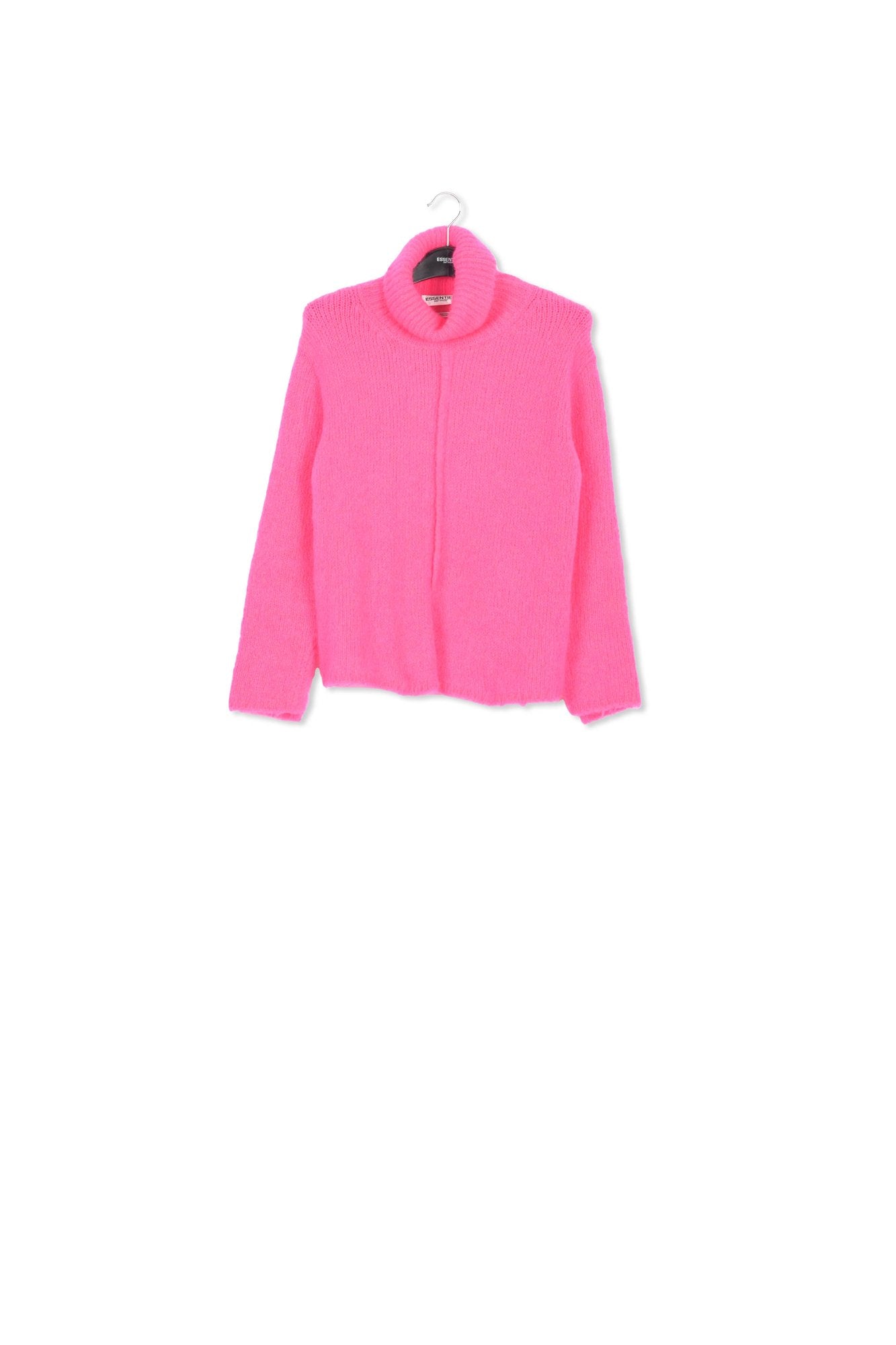 Pull à col roulé en mohair mélangé rose néon RE—SSENTIEL | Essentiel second hand