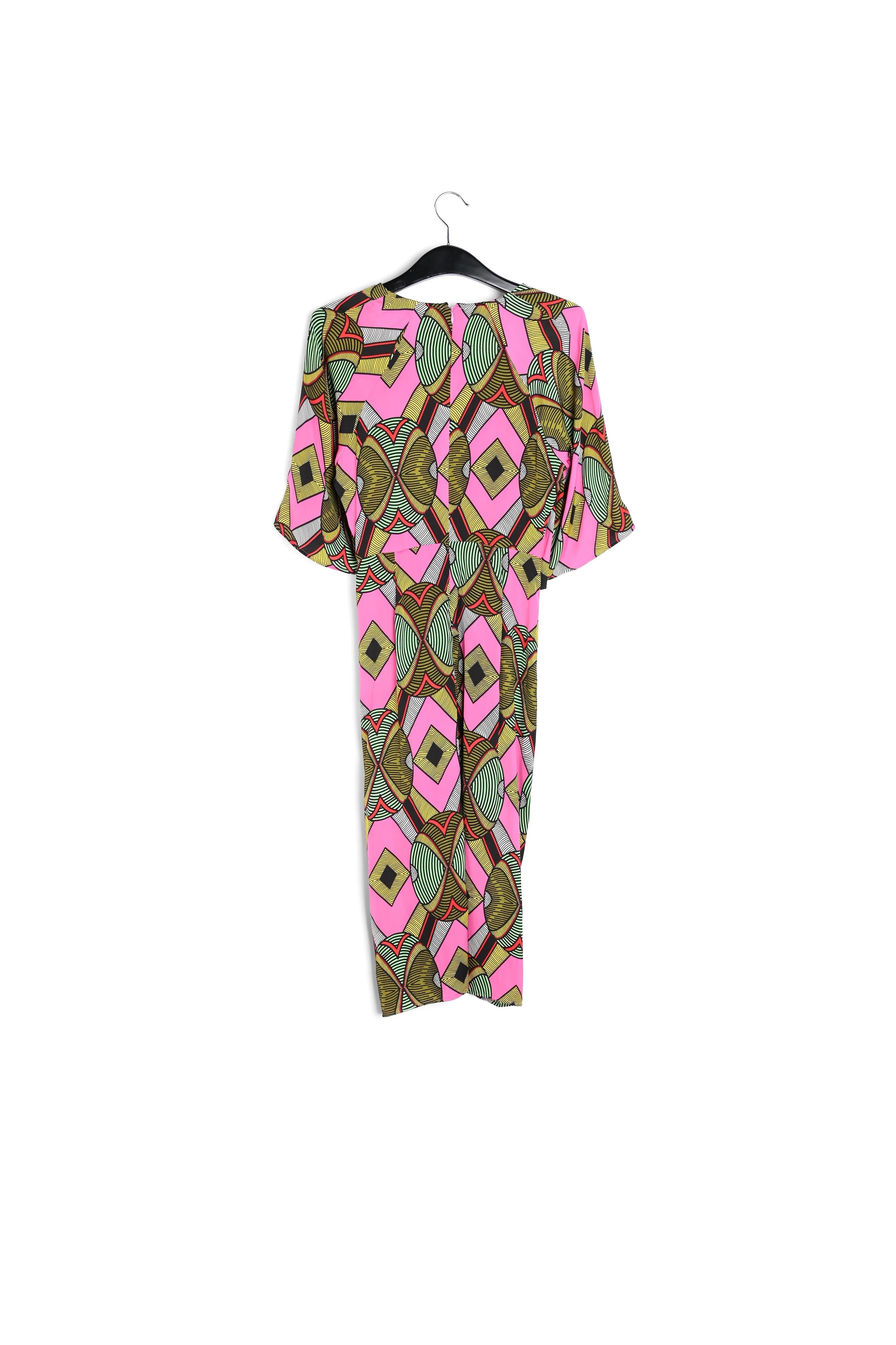 Kleurrijke midi-jurk met grafische print RE—SSENTIEL | Essentiel second hand