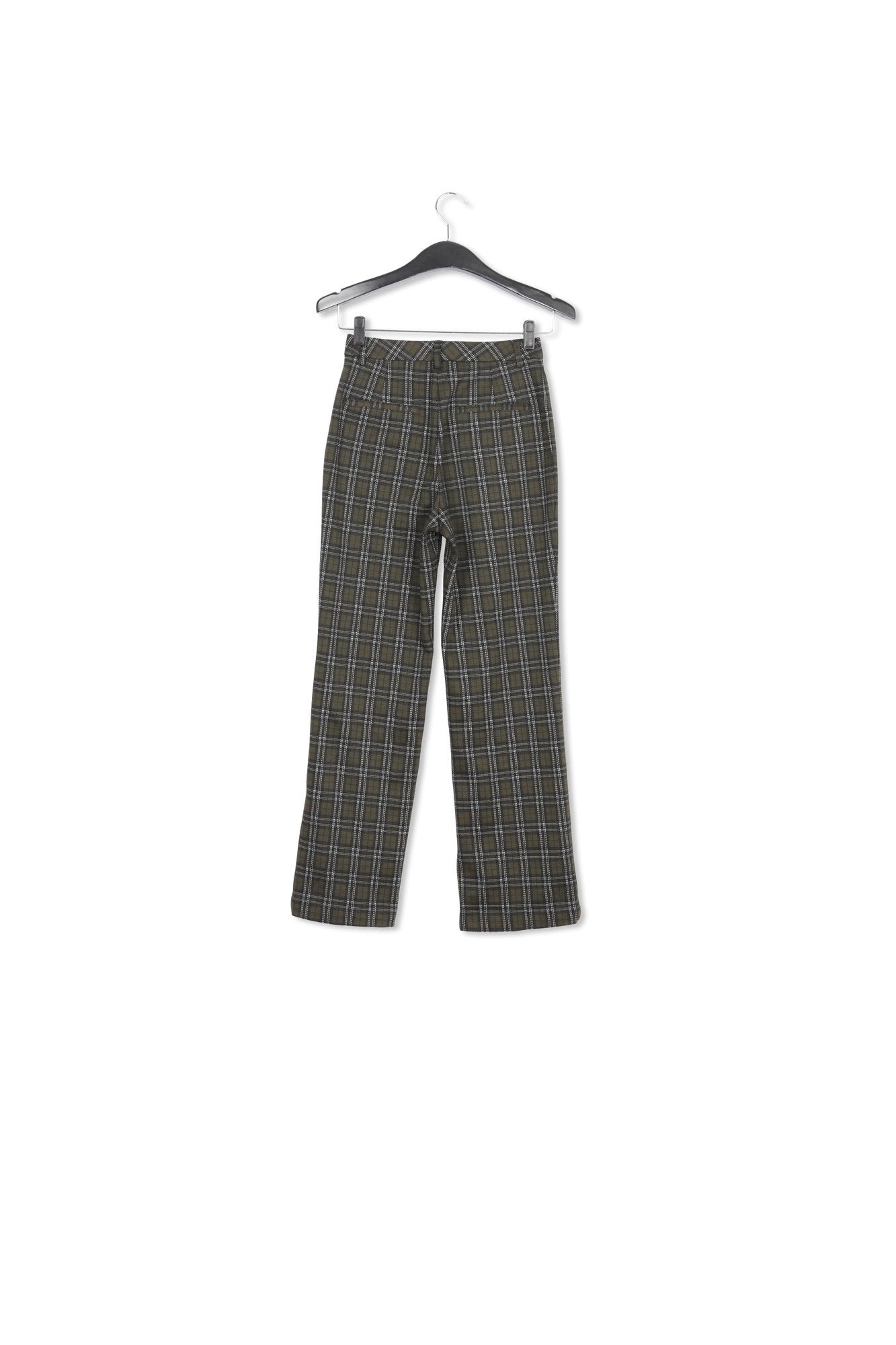 Khaki checked tailored pants RE—SSENTIEL | Essentiel second hand