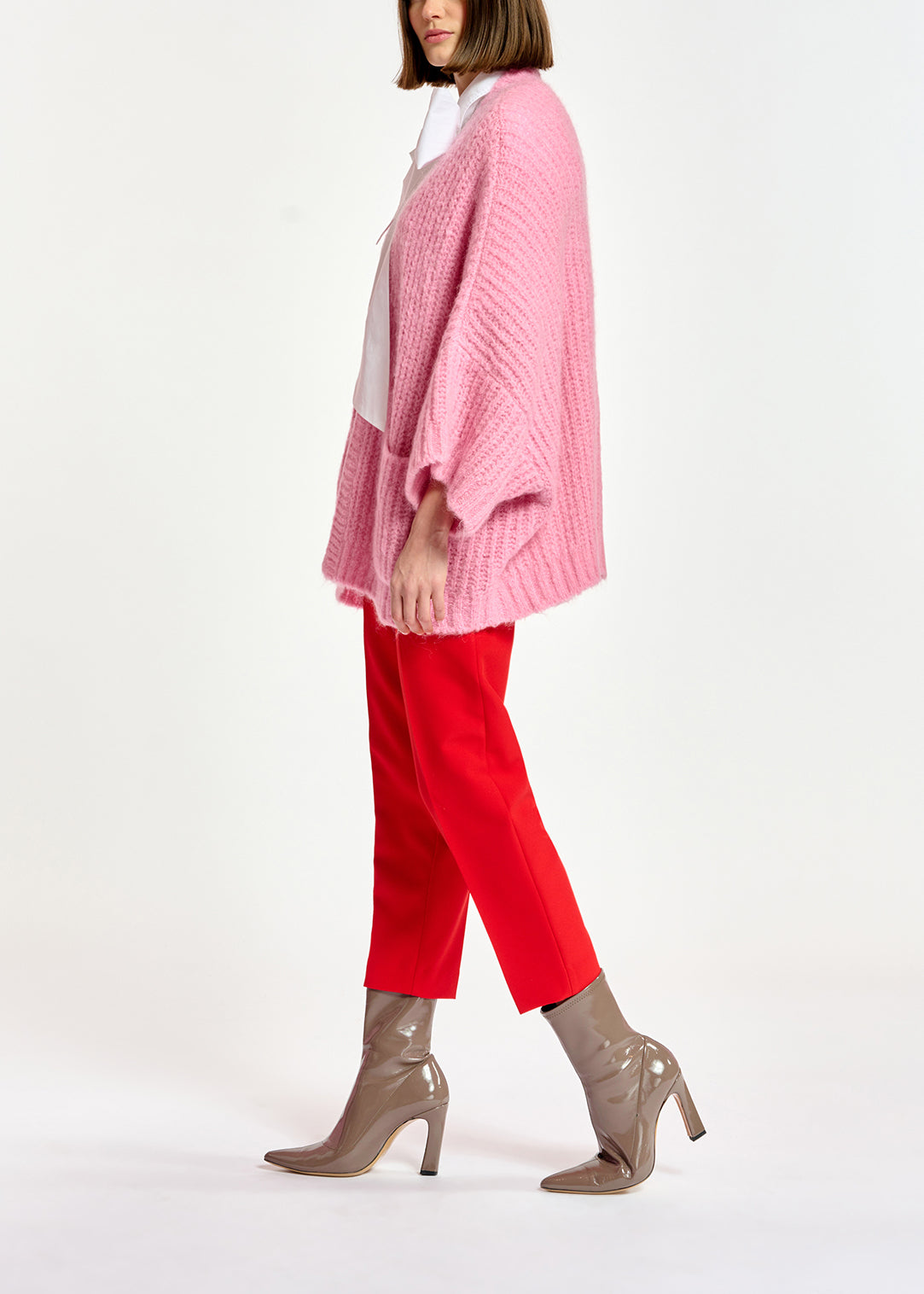 Cardigan rose à coupe boxy RE—SSENTIEL | Essentiel second hand