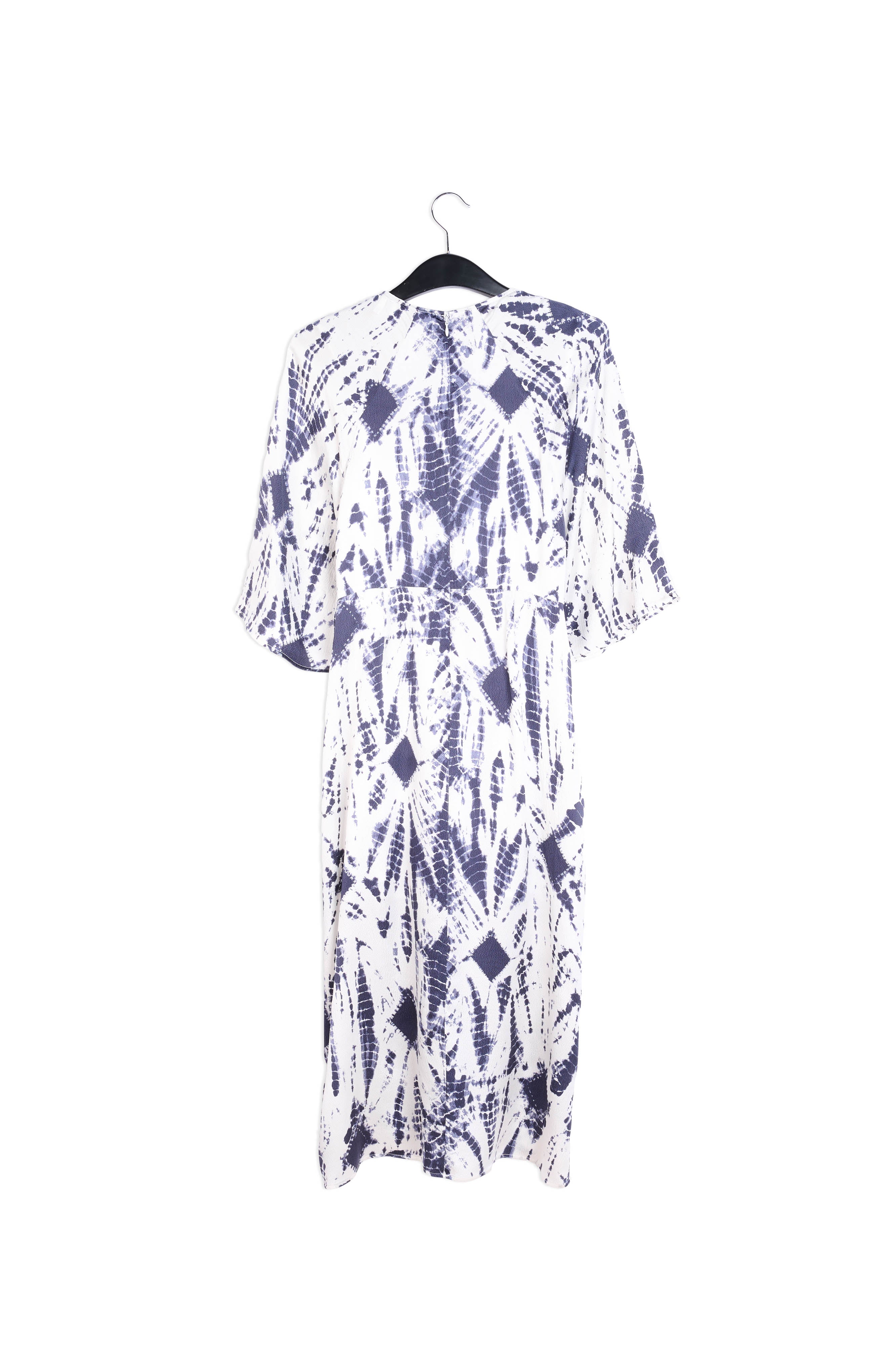 Off-white and green tie-dyed silk midi dress RE—SSENTIEL | Essentiel second hand