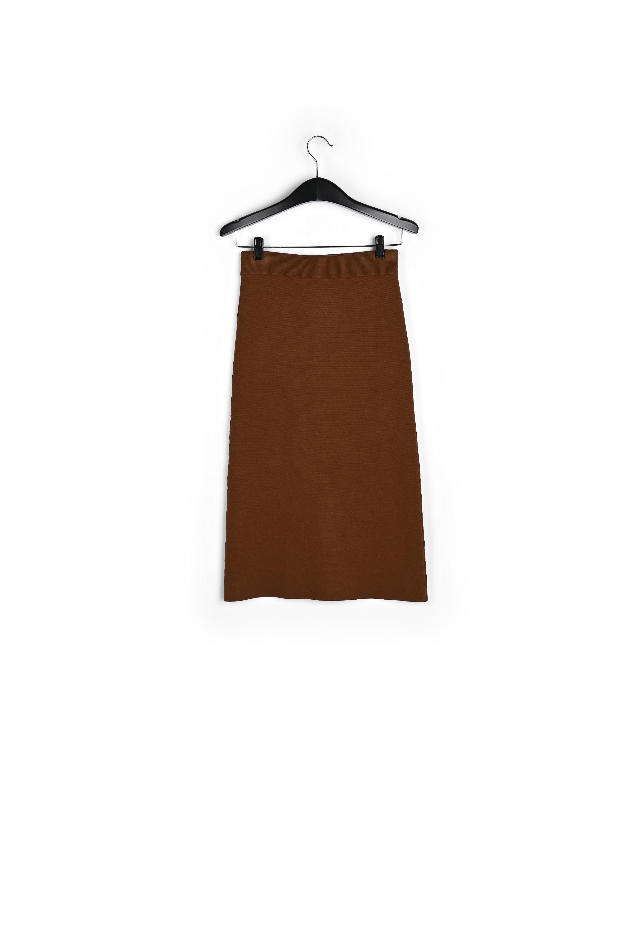 Jupe midi en tricot brun RE—SSENTIEL | Essentiel second hand