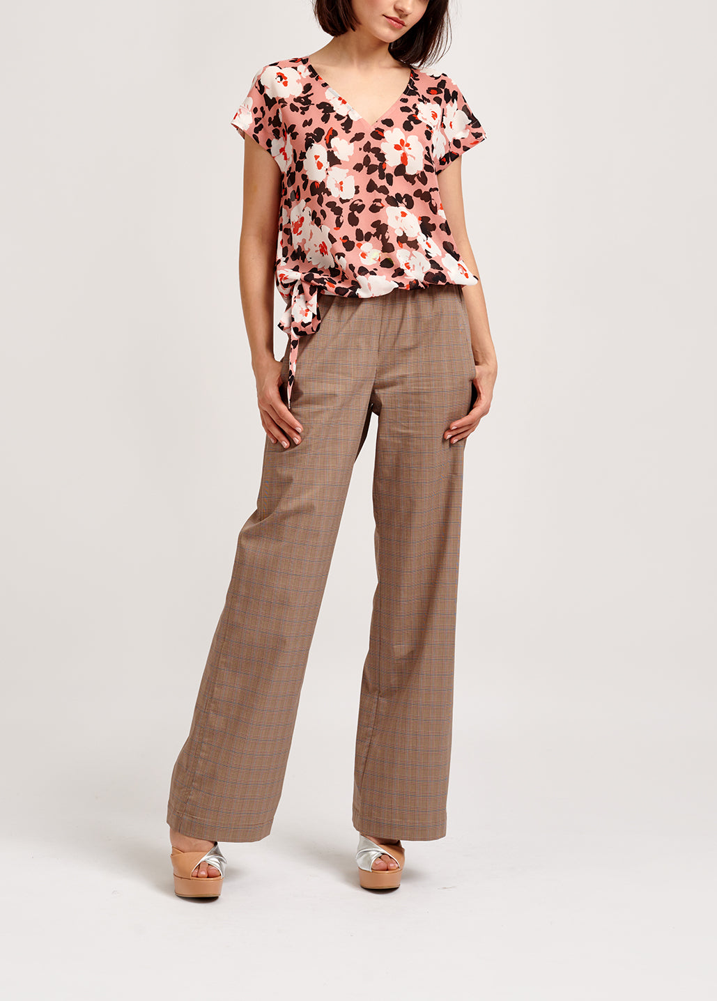 Roze top met bloemenprint RE—SSENTIEL | Essentiel second hand