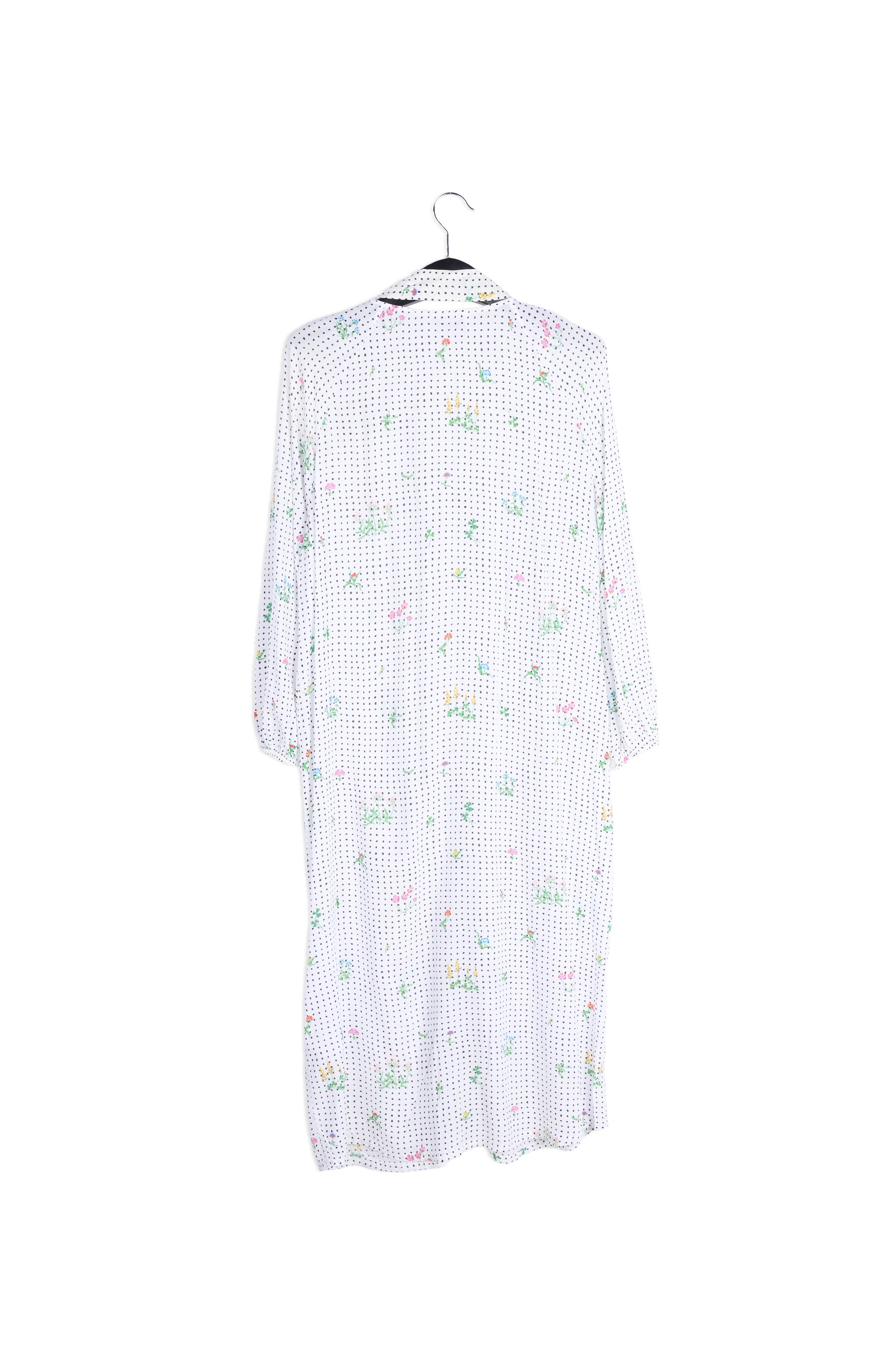 Off-white polka dot and floral shirt dress RE—SSENTIEL | Essentiel second hand