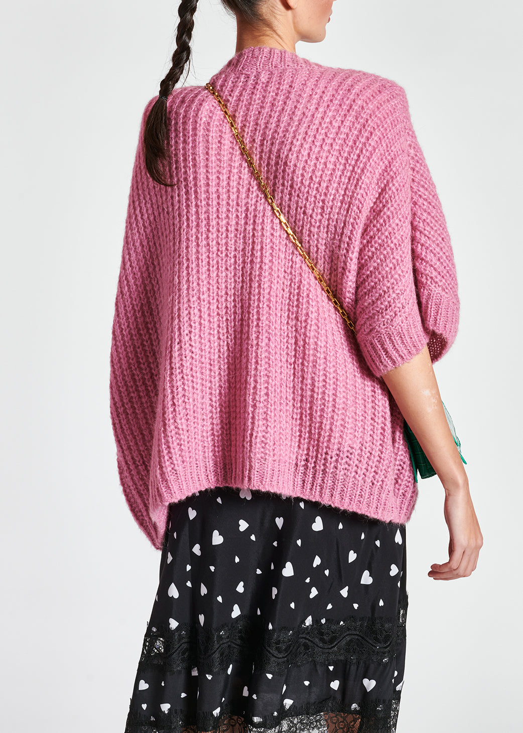 Pink mohair-blend cardigan RE—SSENTIEL | Essentiel second hand