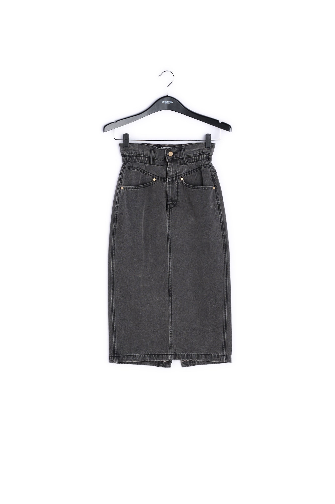 Dark grey denim pencil skirt RE—SSENTIEL | Essentiel second hand