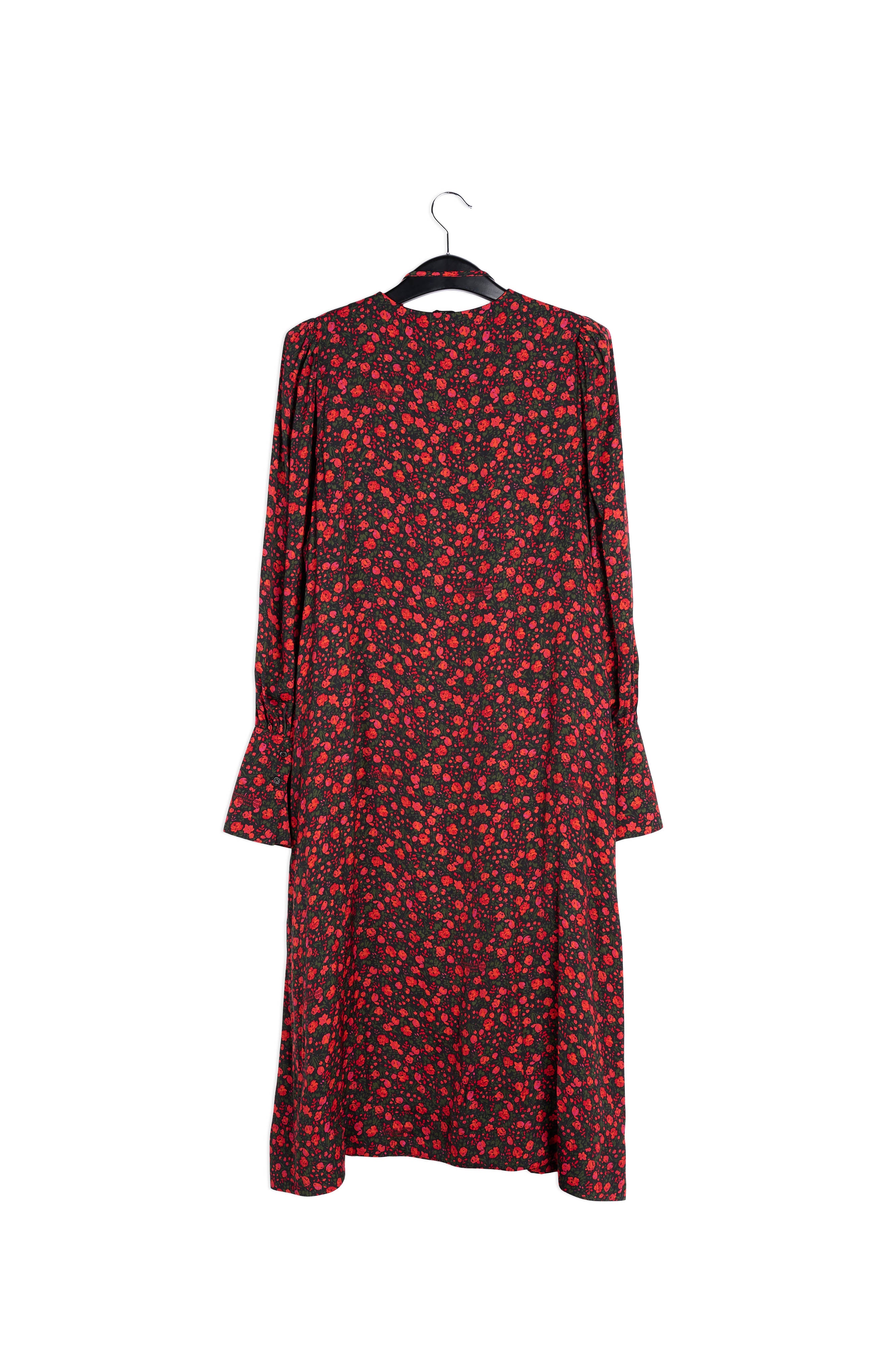 Black and red floral print maxi dress RE—SSENTIEL | Essentiel second hand