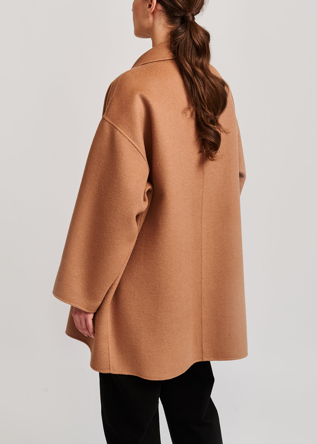 Camel double-breasted wool coat RE—SSENTIEL | Essentiel second hand