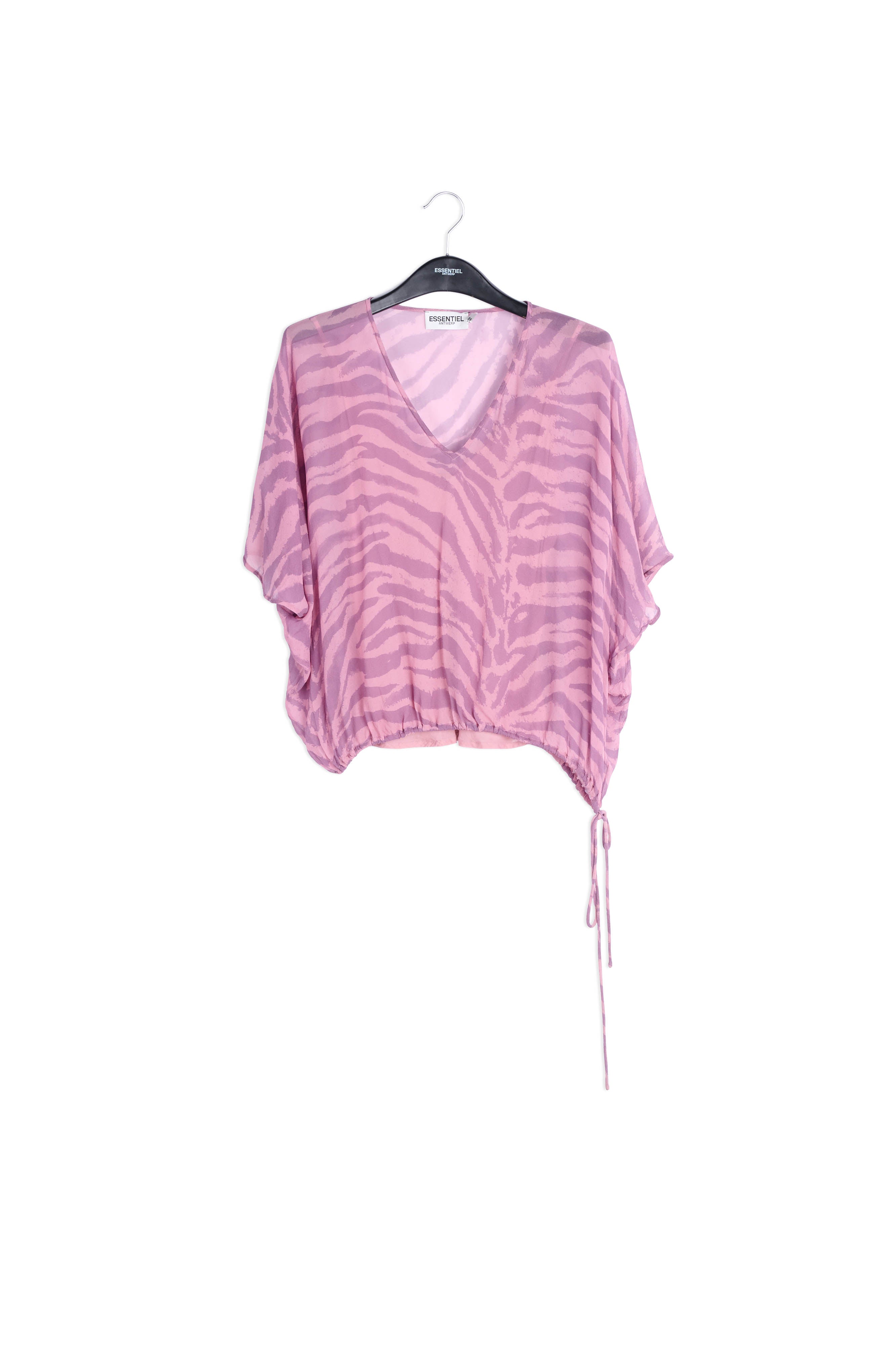 Lilac zebra-print loose-fit top RE—SSENTIEL | Essentiel second hand