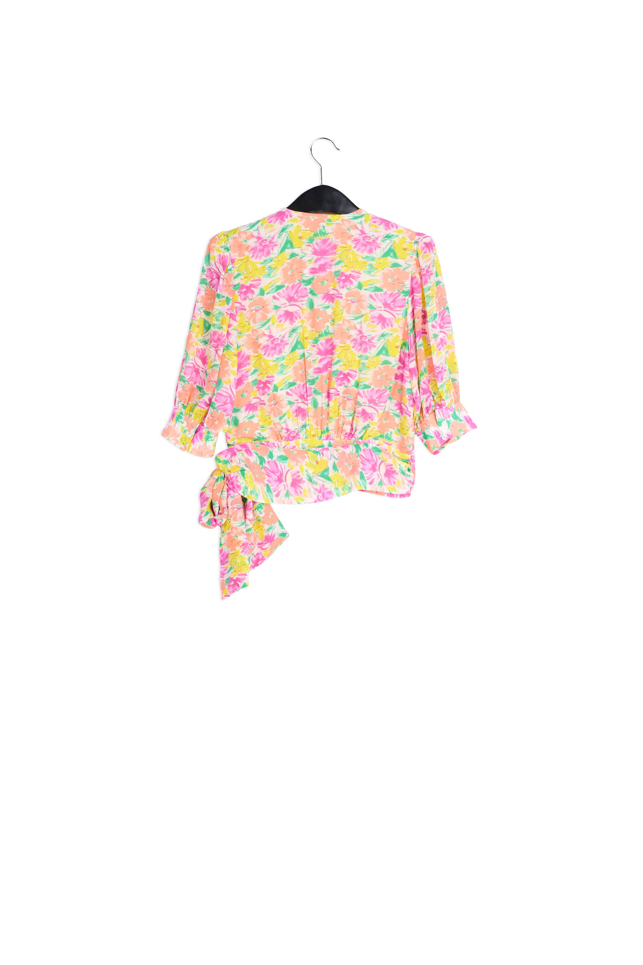Multicolored floral-print wrap top RE—SSENTIEL | Essentiel second hand