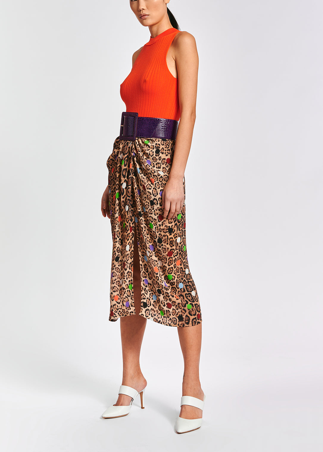 Orange ribbed-knit top RE—SSENTIEL | Essentiel second hand