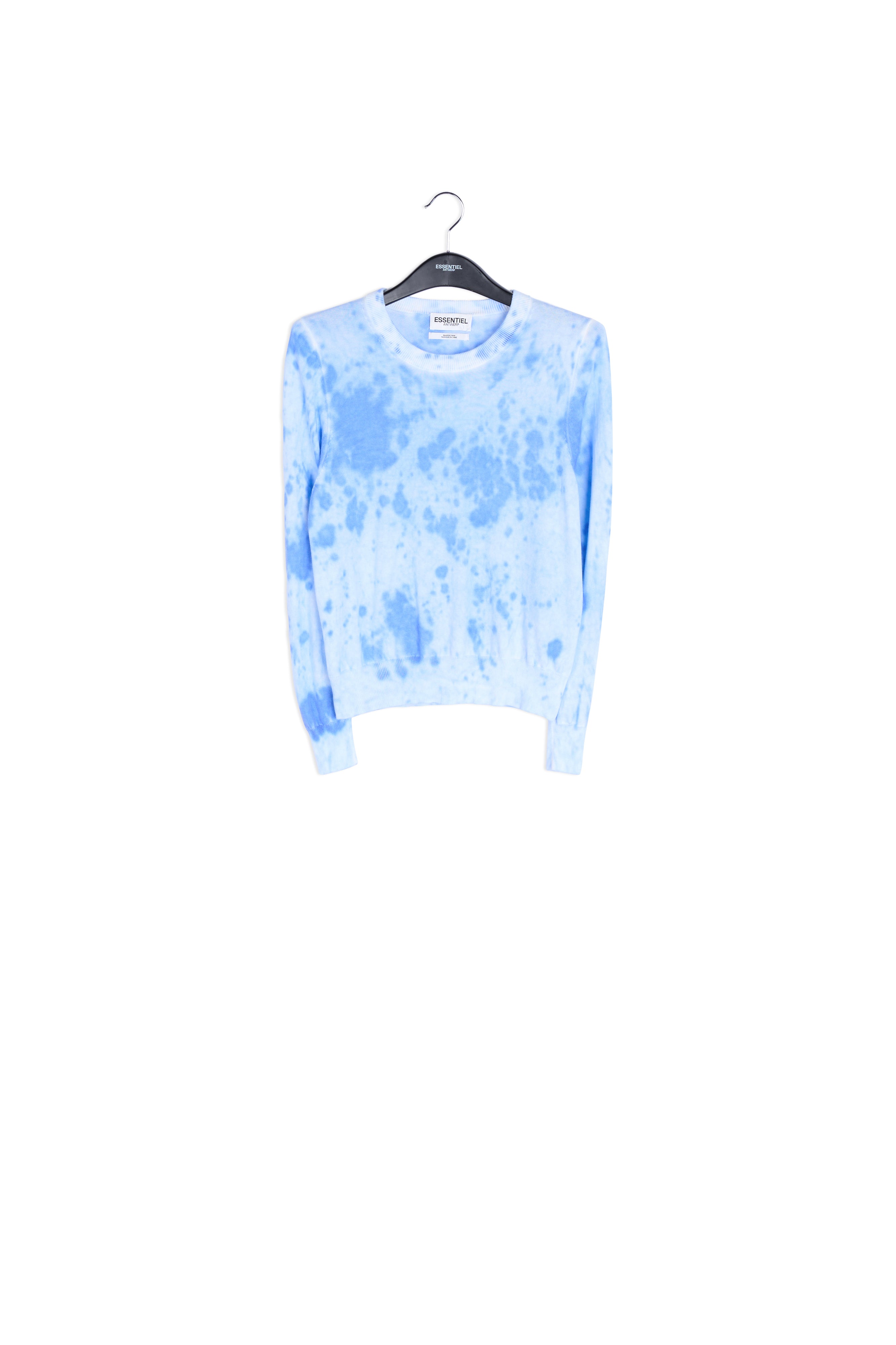 Blue and off-white tie-dyed organic cotton-blend sweater RE—SSENTIEL | Essentiel second hand