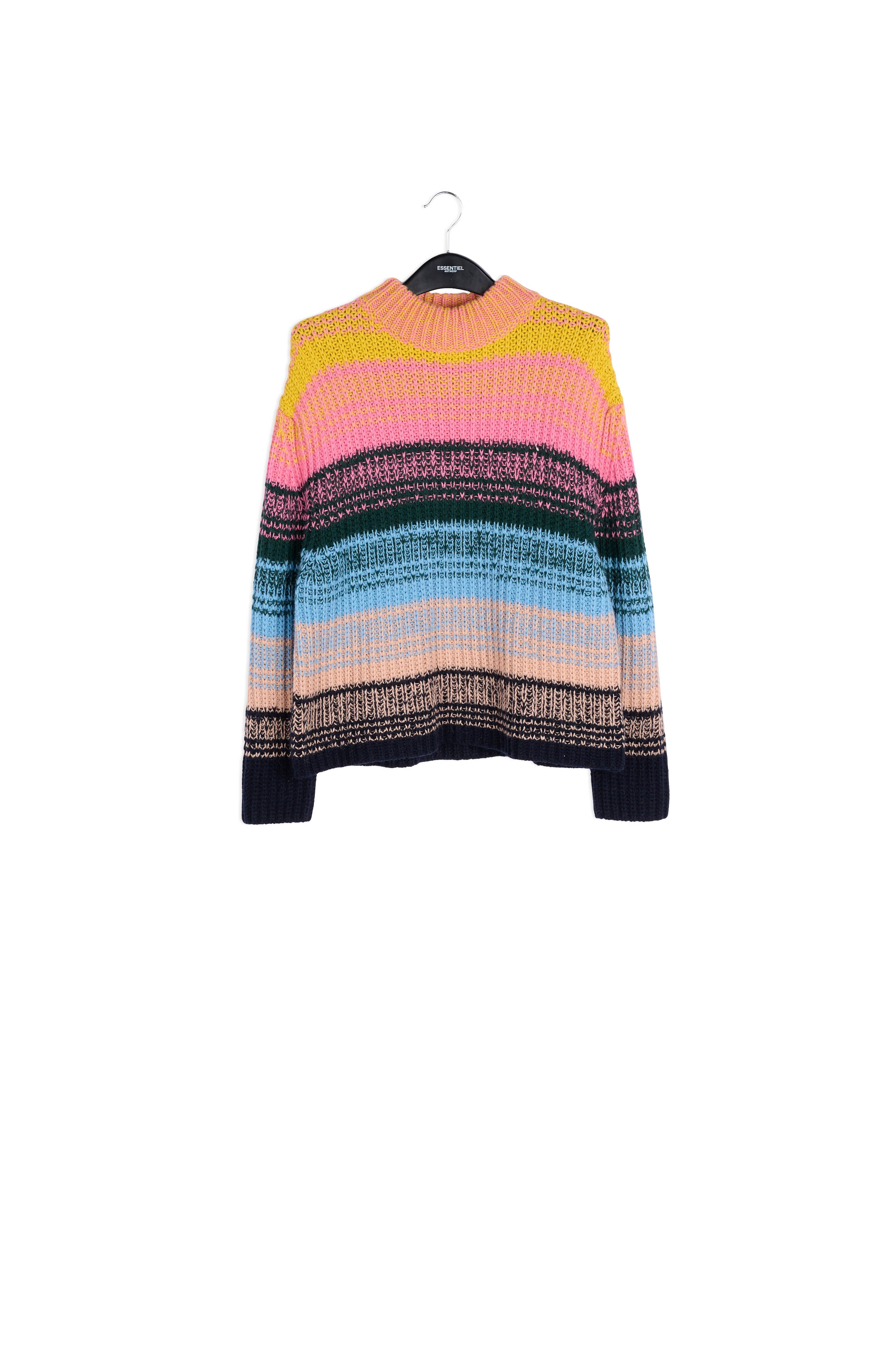 Multicolored ribbed wool-blend sweater RE—SSENTIEL | Essentiel second hand