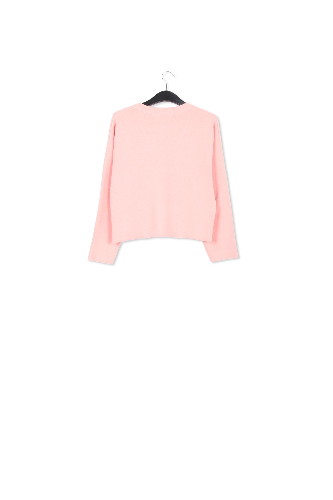Light pink v-neck sweater with orange contrast RE—SSENTIEL | Essentiel second hand