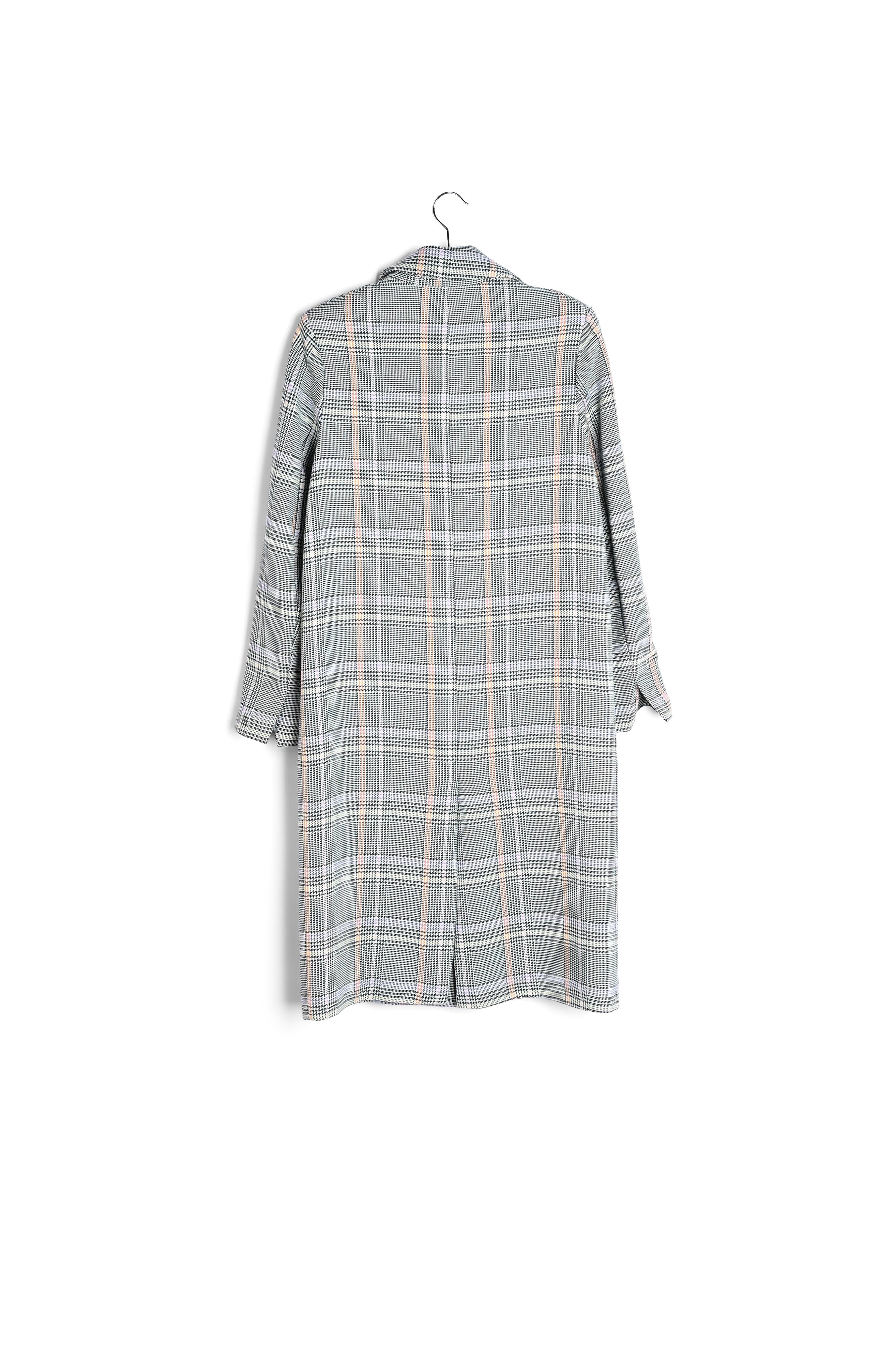 Manteau croisé en tartan vert RE—SSENTIEL | Essentiel second hand