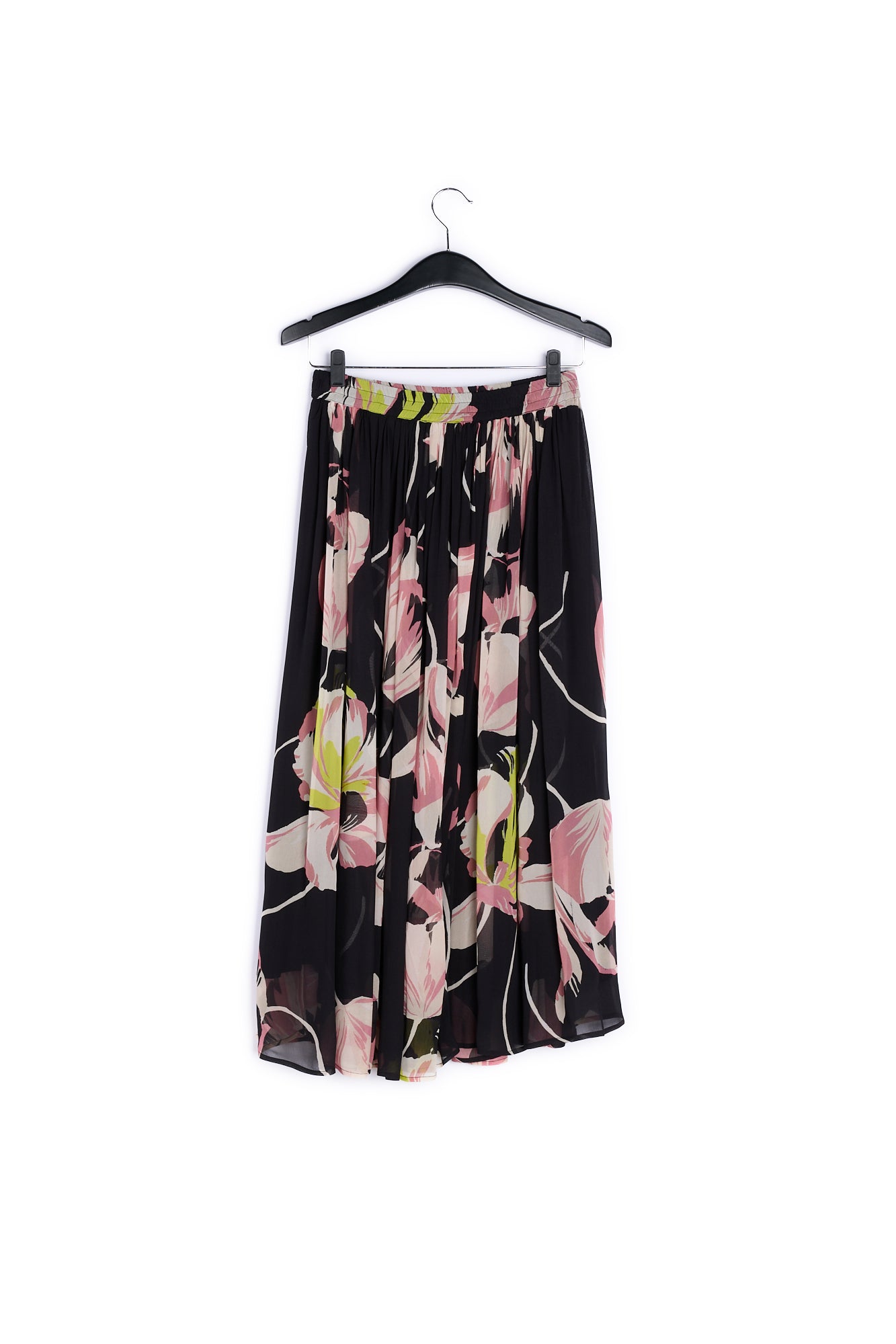 Black floral-print maxi skirt RE—SSENTIEL | Essentiel second hand