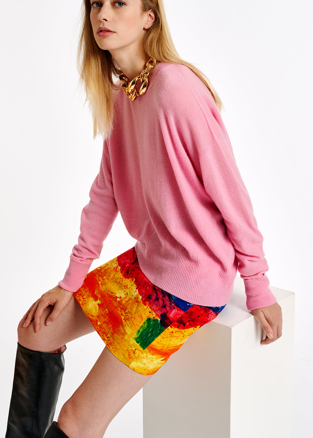 Pull rose en mélange de mérinos RE—SSENTIEL | Essentiel second hand