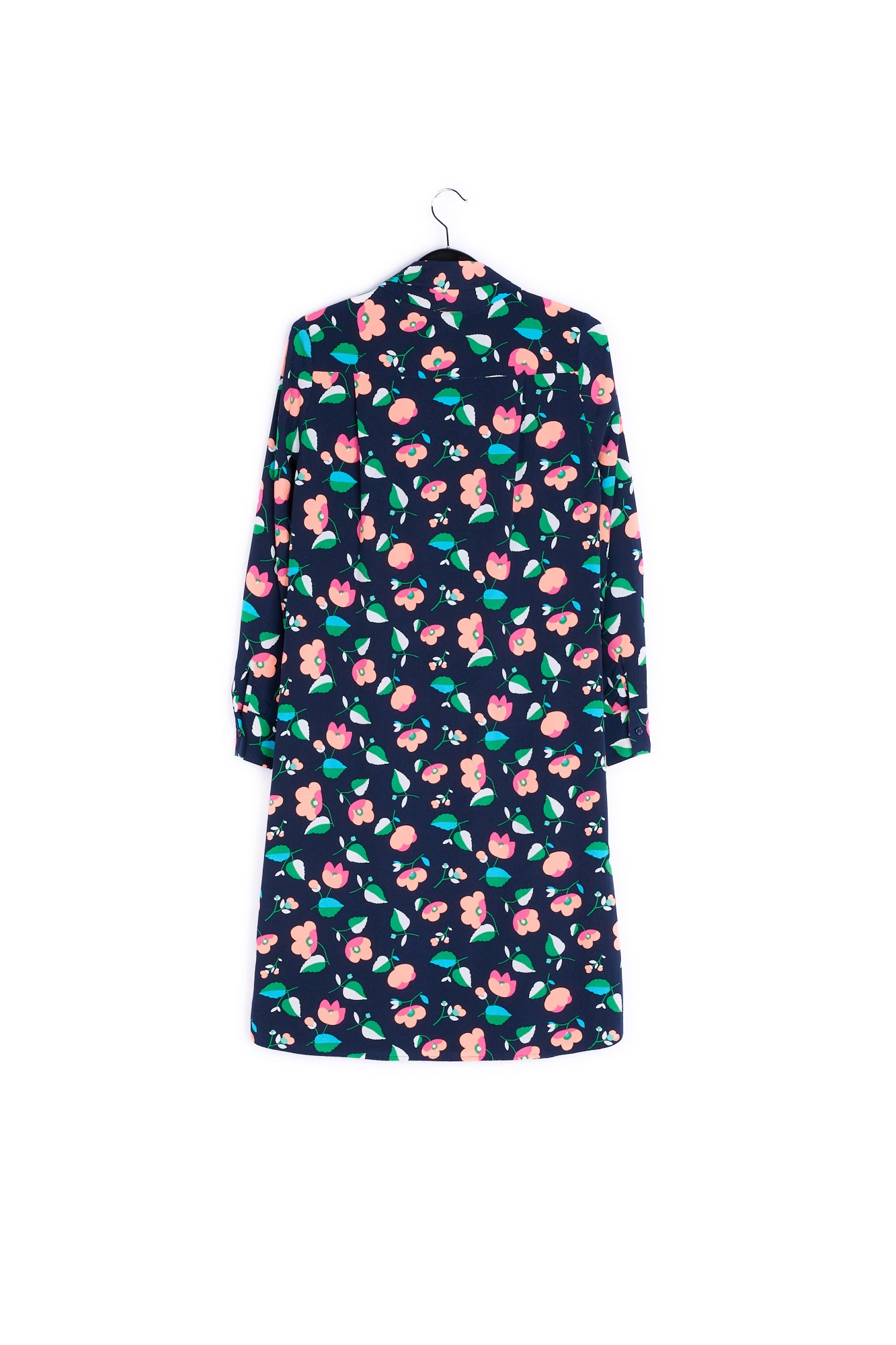 Navy blue floral shirt dress RE—SSENTIEL | Essentiel second hand