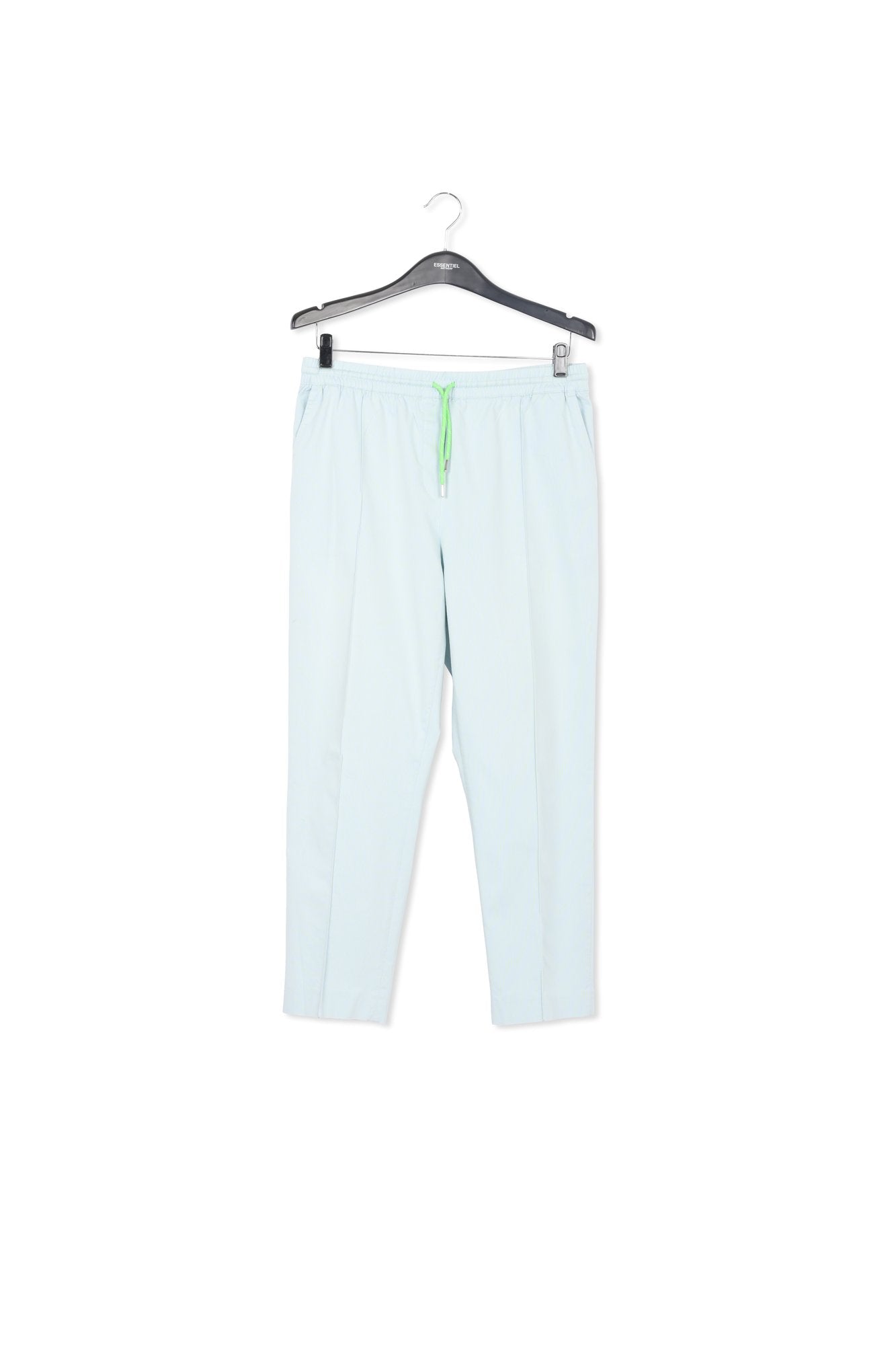 Light blue plaid cotton-blend pants RE—SSENTIEL | Essentiel second hand