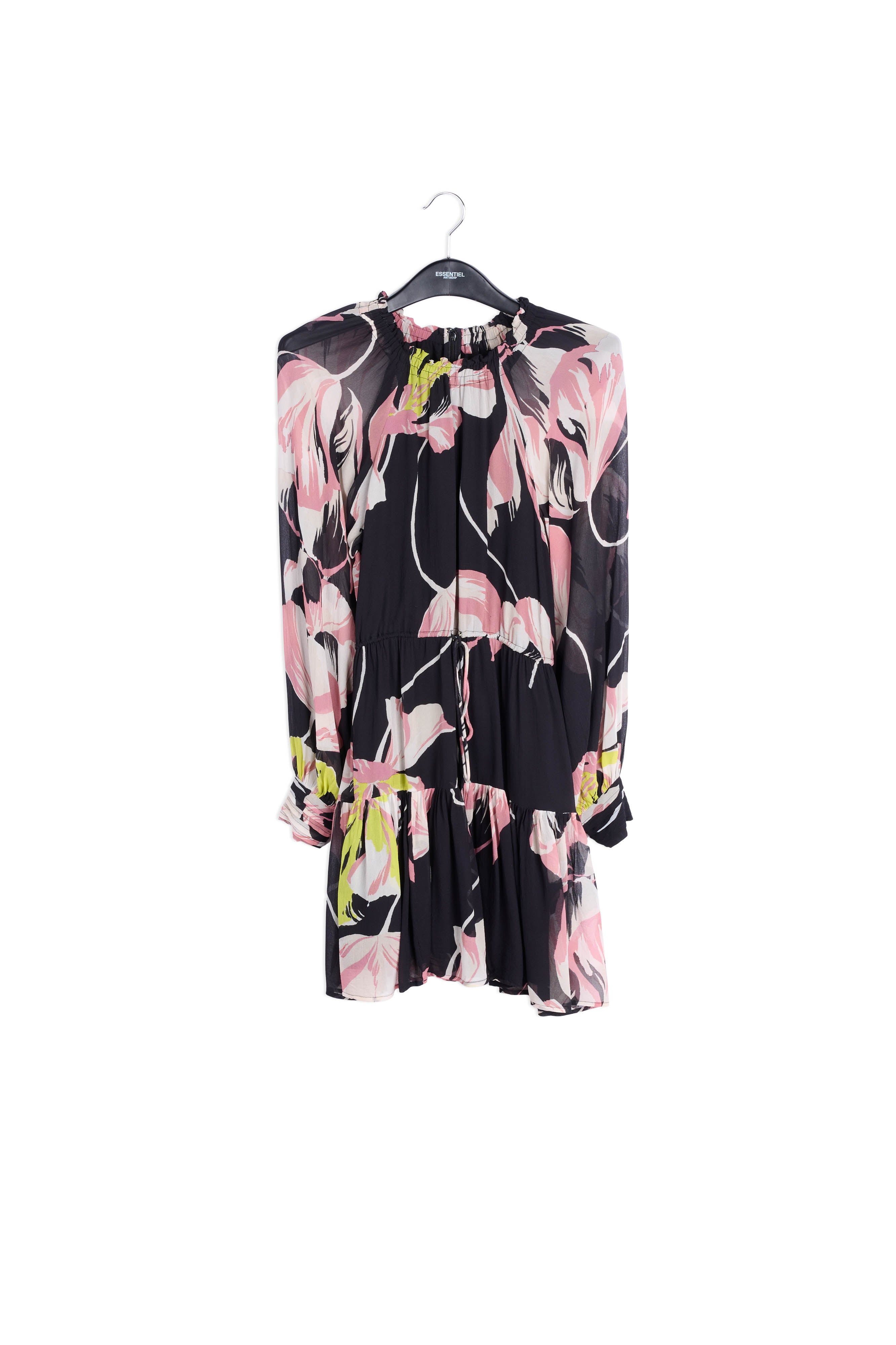 Black and off-white dotted mini dress RE—SSENTIEL | Essentiel second hand