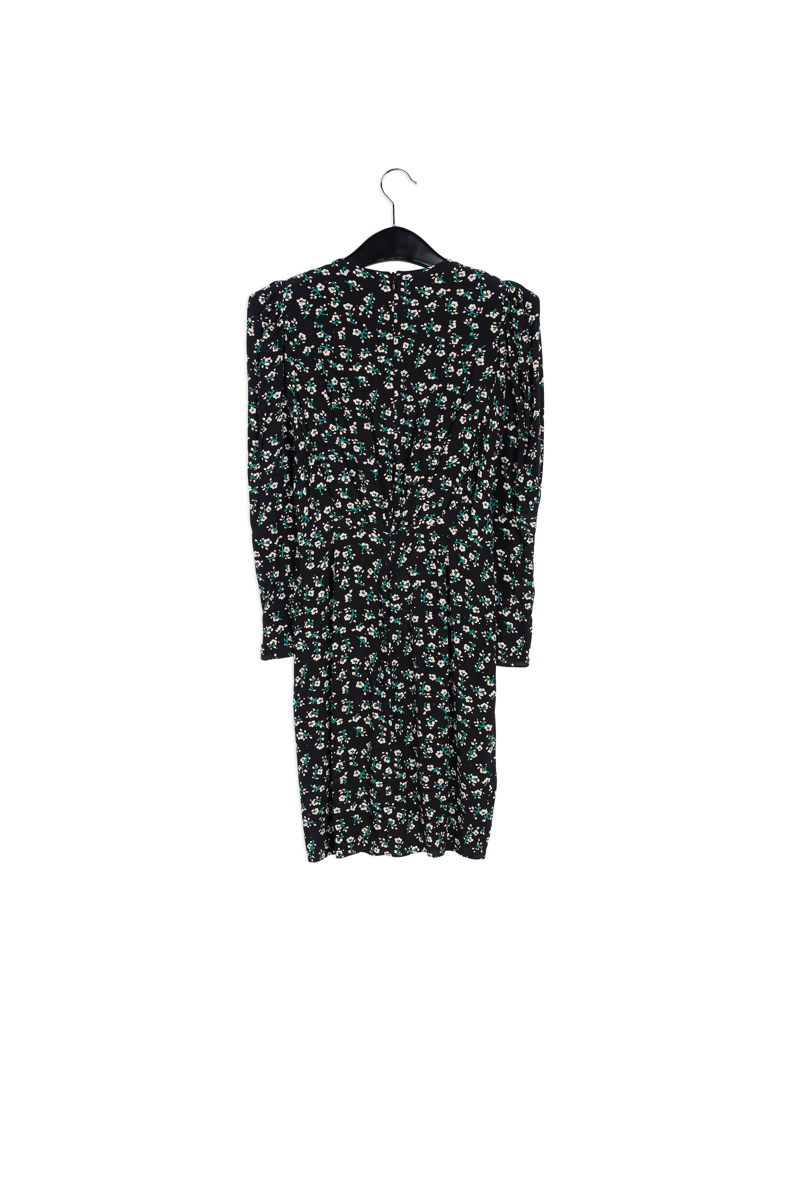 Black floral mini wrap dress RE—SSENTIEL | Essentiel second hand