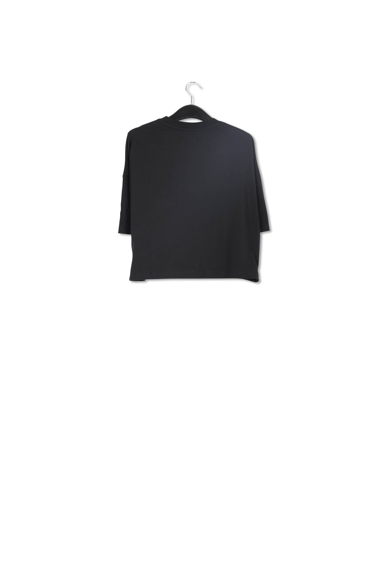 Black organic cotton T-shirt with hamburger embroidery RE—SSENTIEL | Essentiel second hand