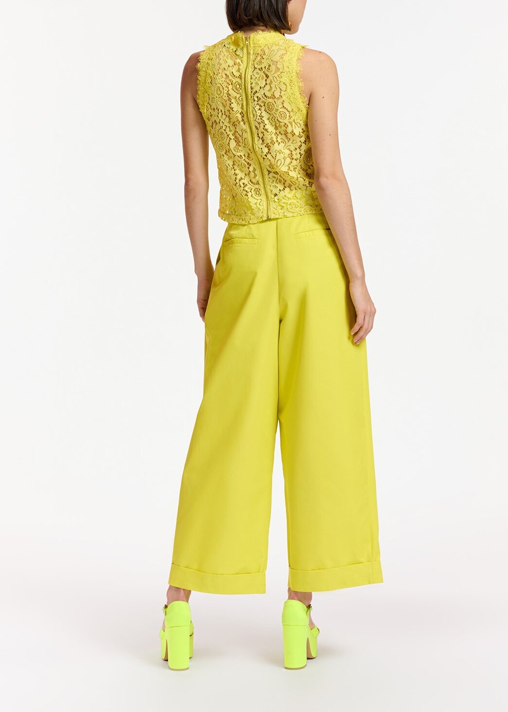 Yellow embroidered lace top RE—SSENTIEL | Essentiel second hand