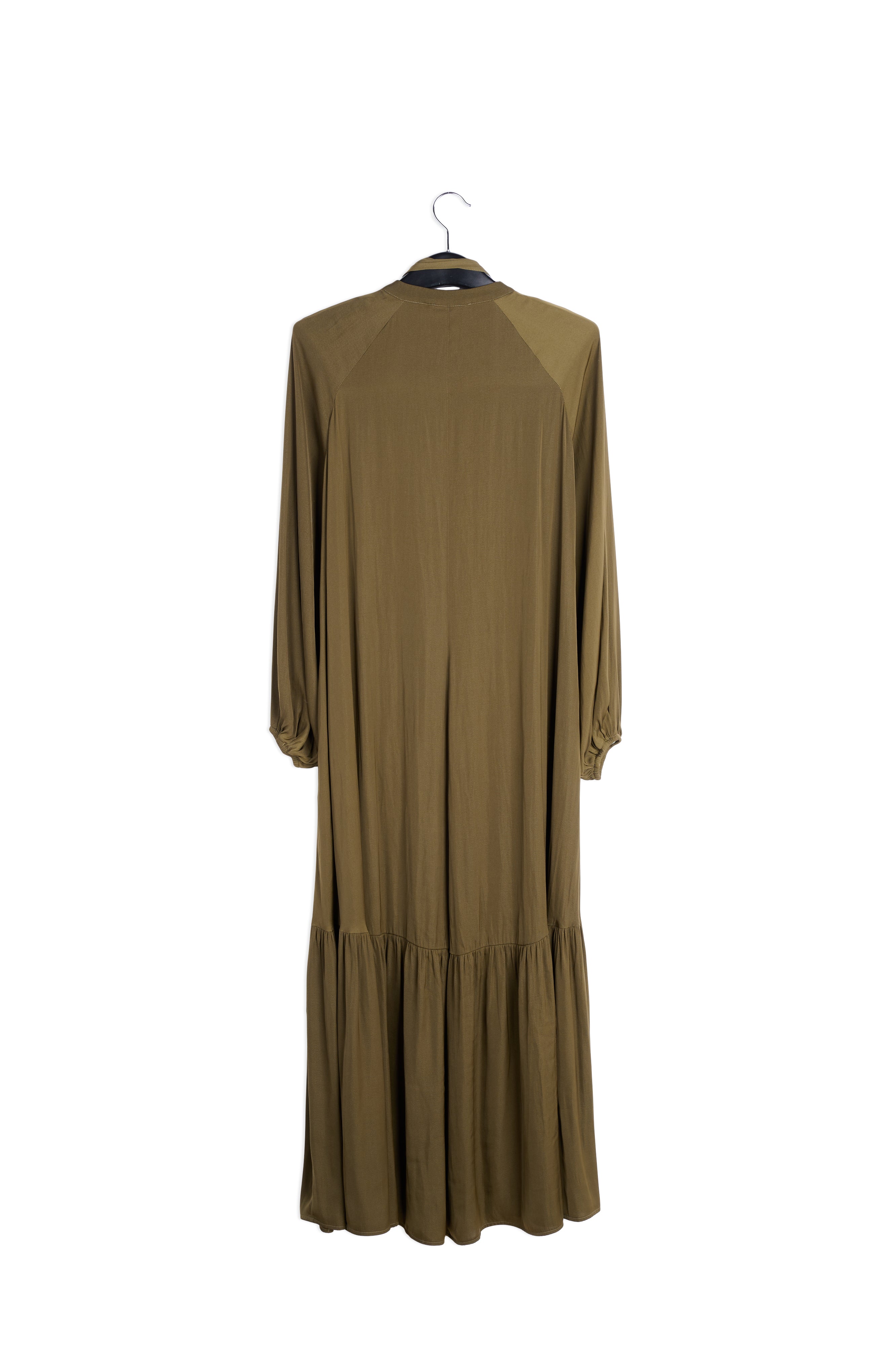 Kaki maxi-jurk met lange mouwen RE—SSENTIEL | Essentiel second hand