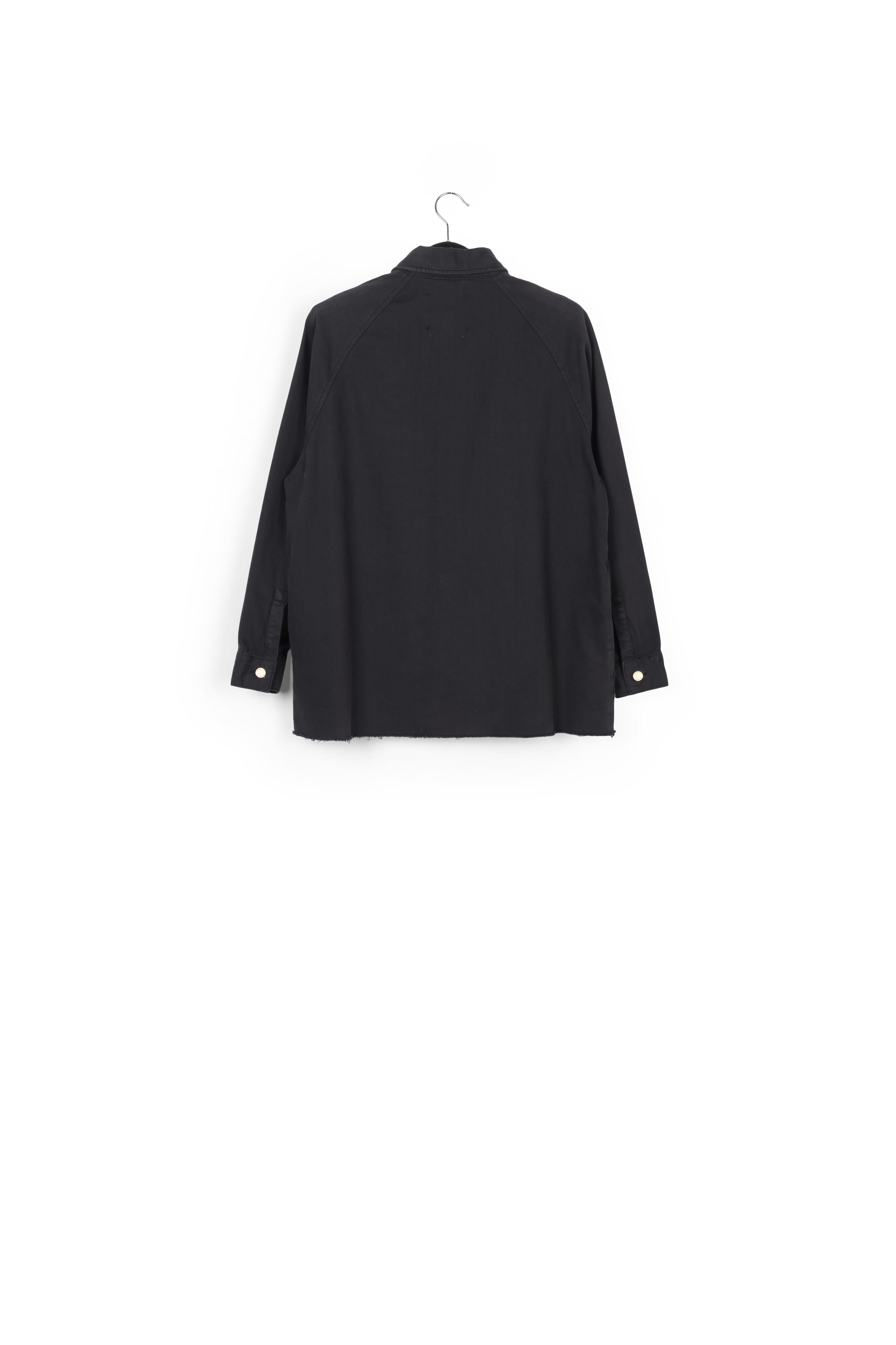 Zwarte hemdjas in jeansstof RE—SSENTIEL | Essentiel second hand