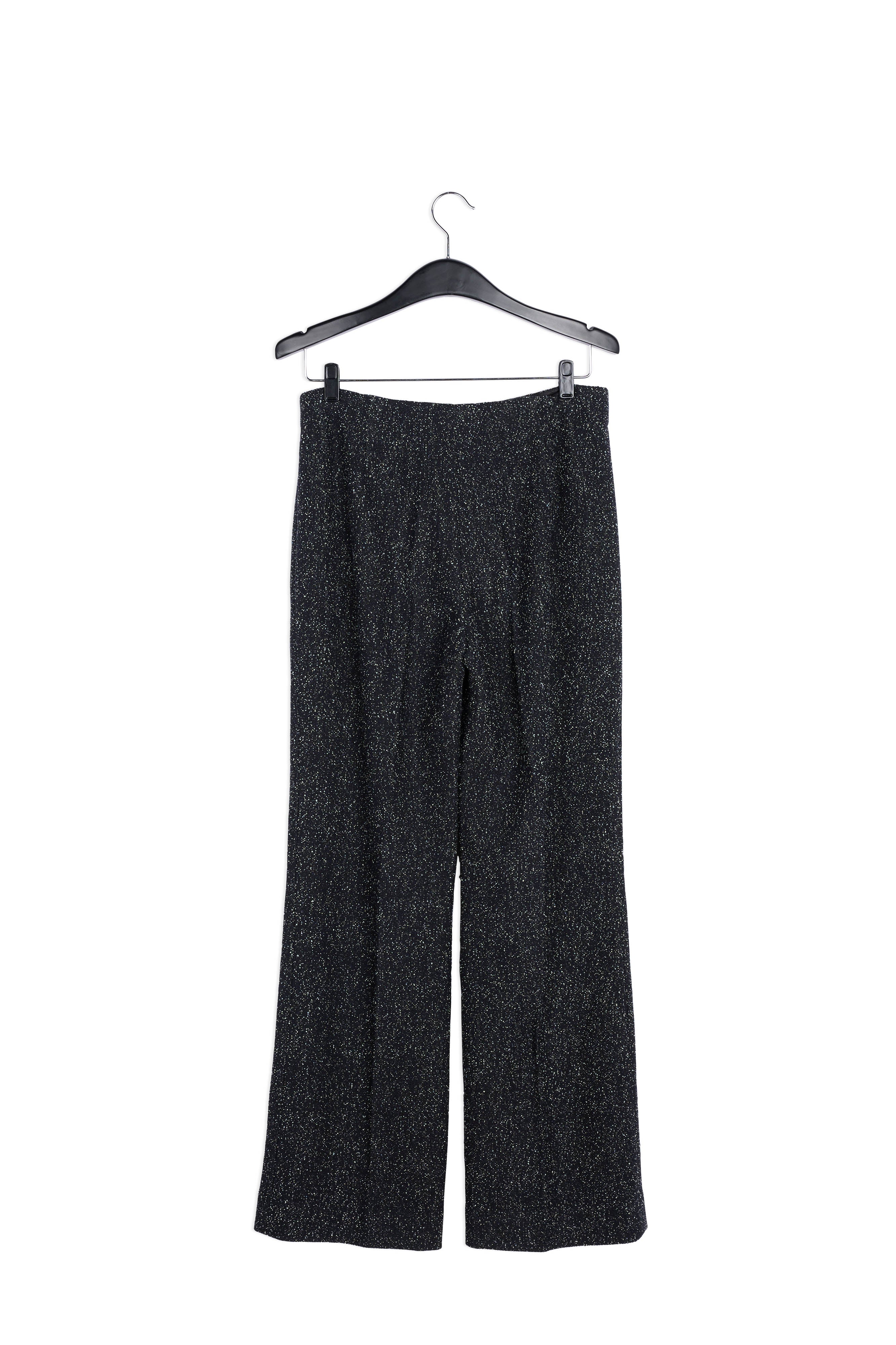Black wide-leg bouclé pants RE—SSENTIEL | Essentiel second hand