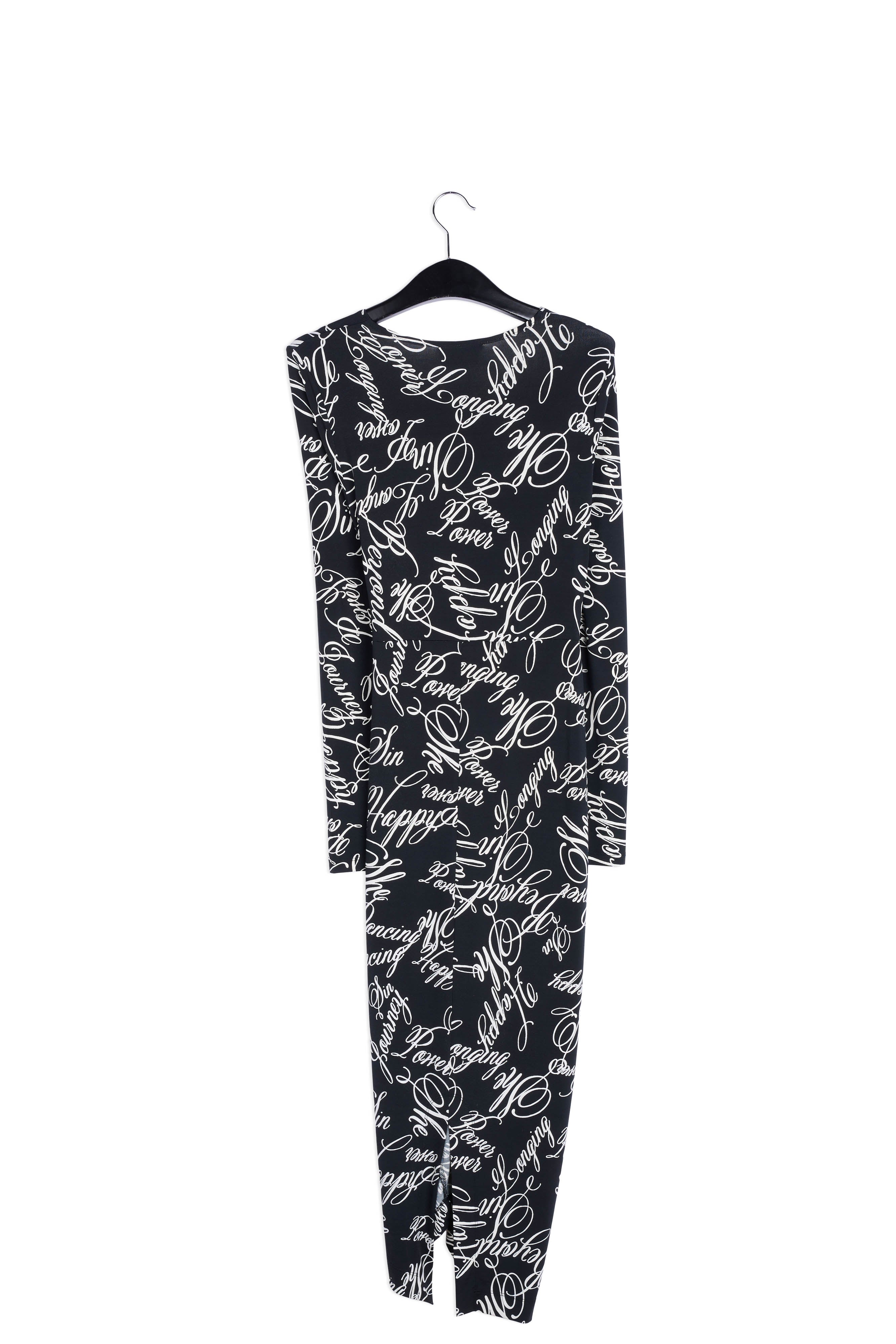 Black midi dress with floral-print RE—SSENTIEL | Essentiel second hand
