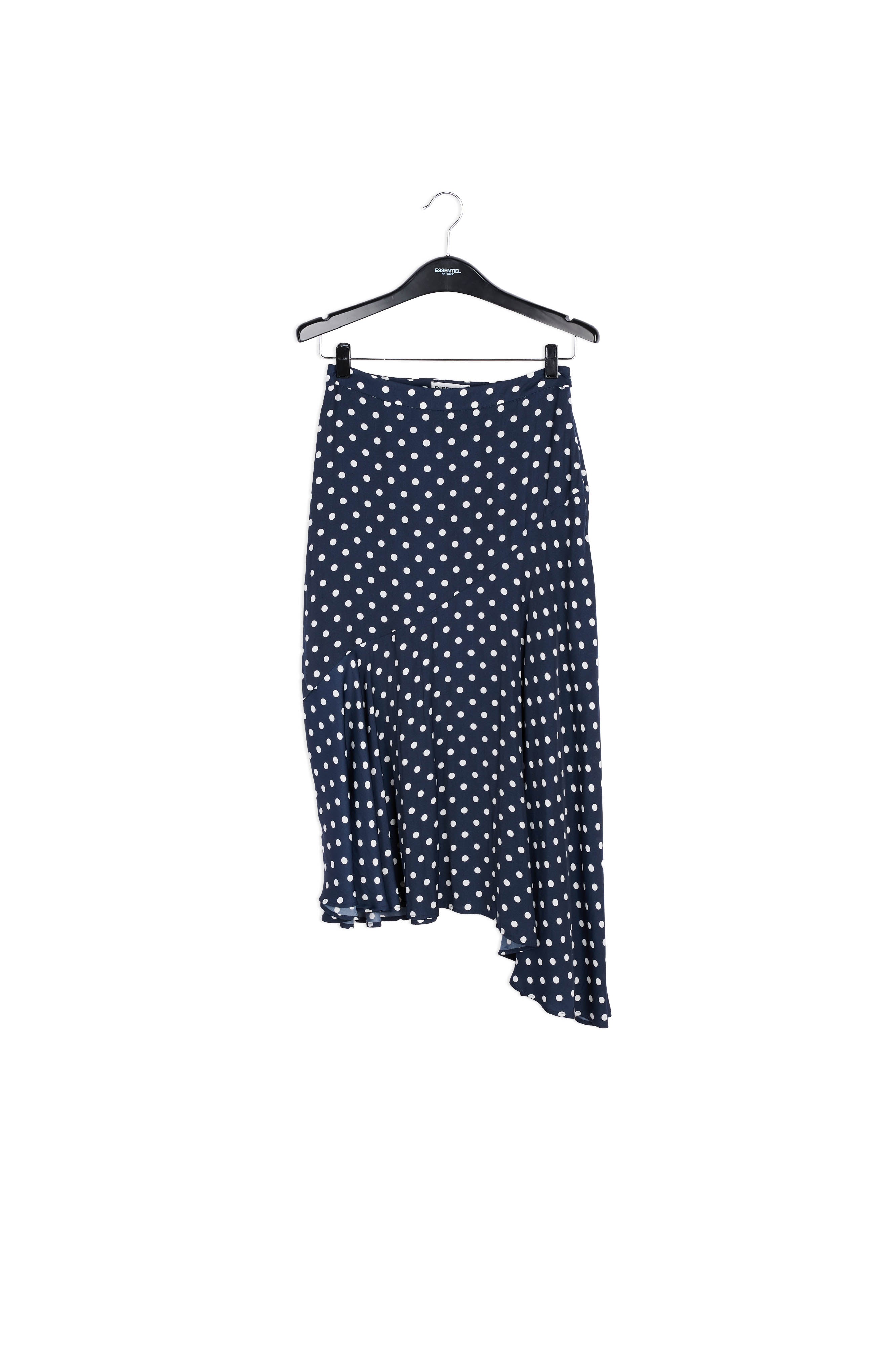 Dark blue polka dot midi skirt RE—SSENTIEL | Essentiel second hand