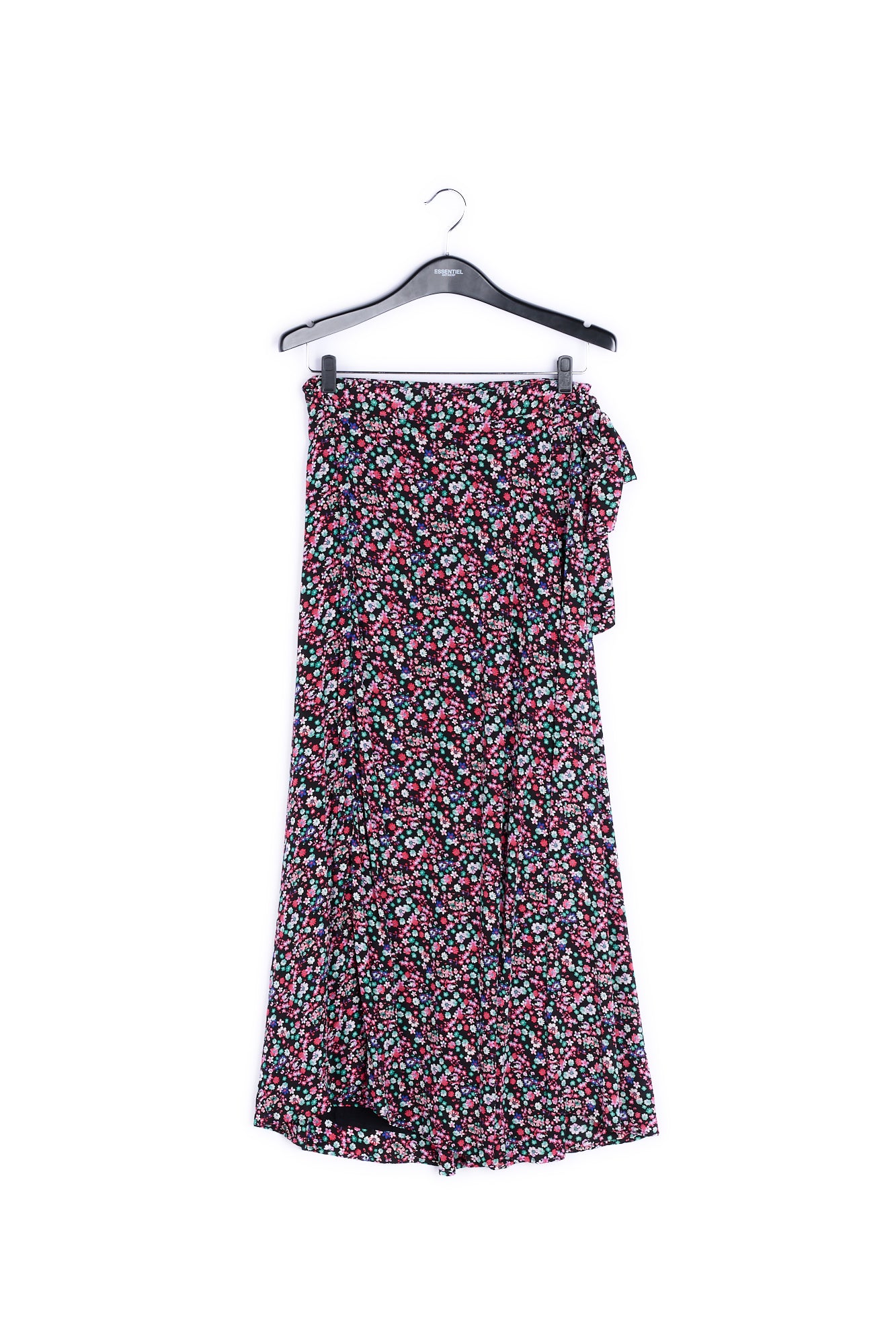 Jupe maxi noire cache-cœur à imprimé floral RE—SSENTIEL | Essentiel second hand