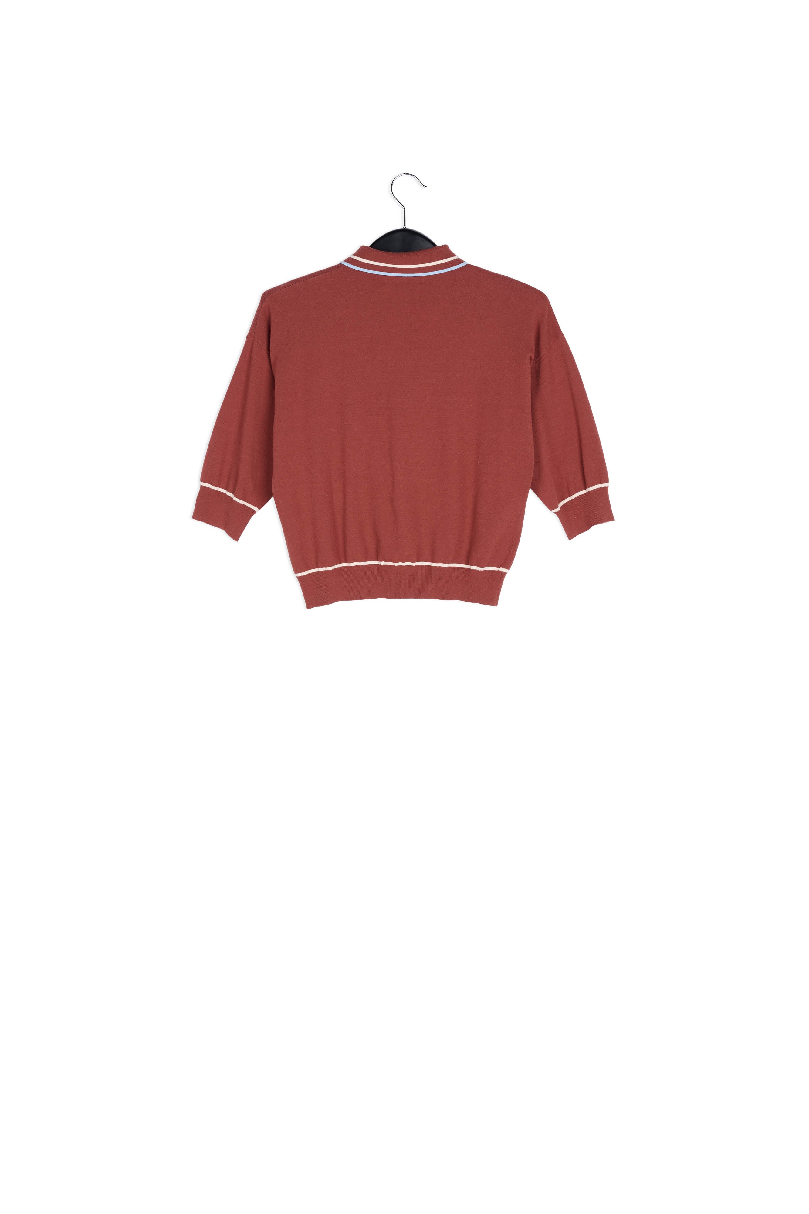 Brown knitted polo top RE—SSENTIEL | Essentiel second hand
