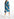 Blue, black and white graphic print knee-length dress Faume - seconde main